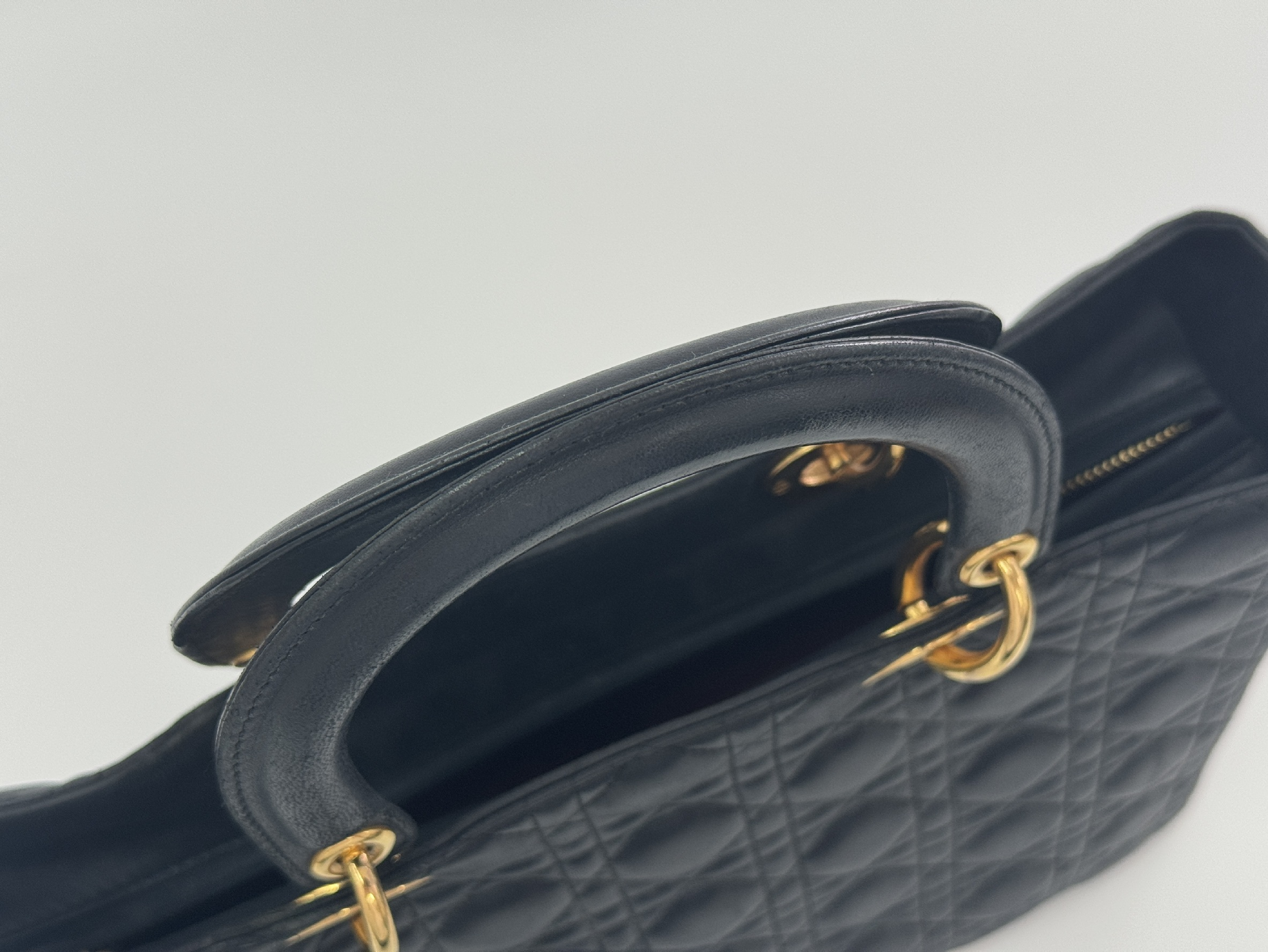 Cannage Lambskin Lady Dior Black Tote Bag — view 7
