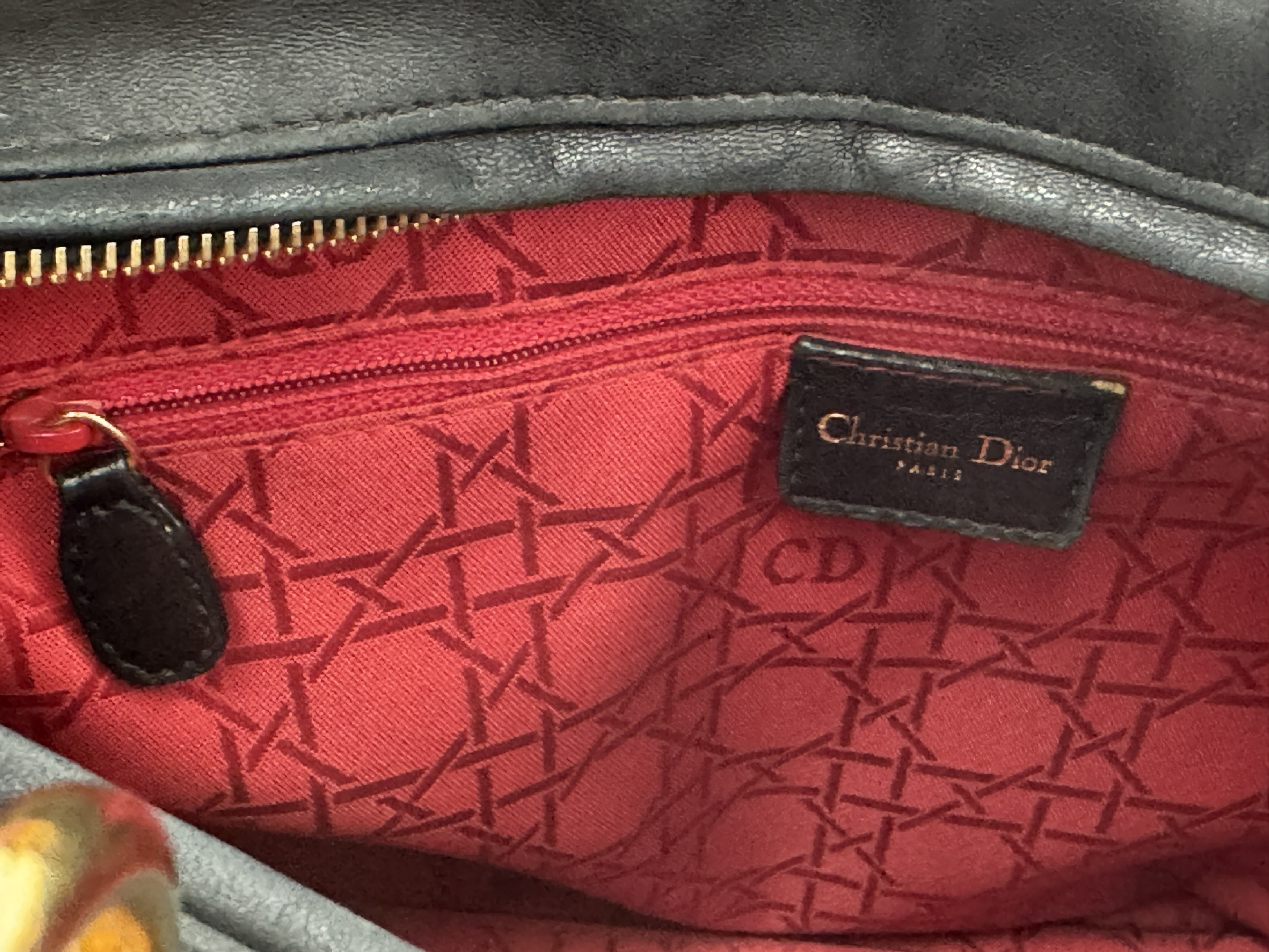 Cannage Lambskin Lady Dior Black Tote Bag — view 9