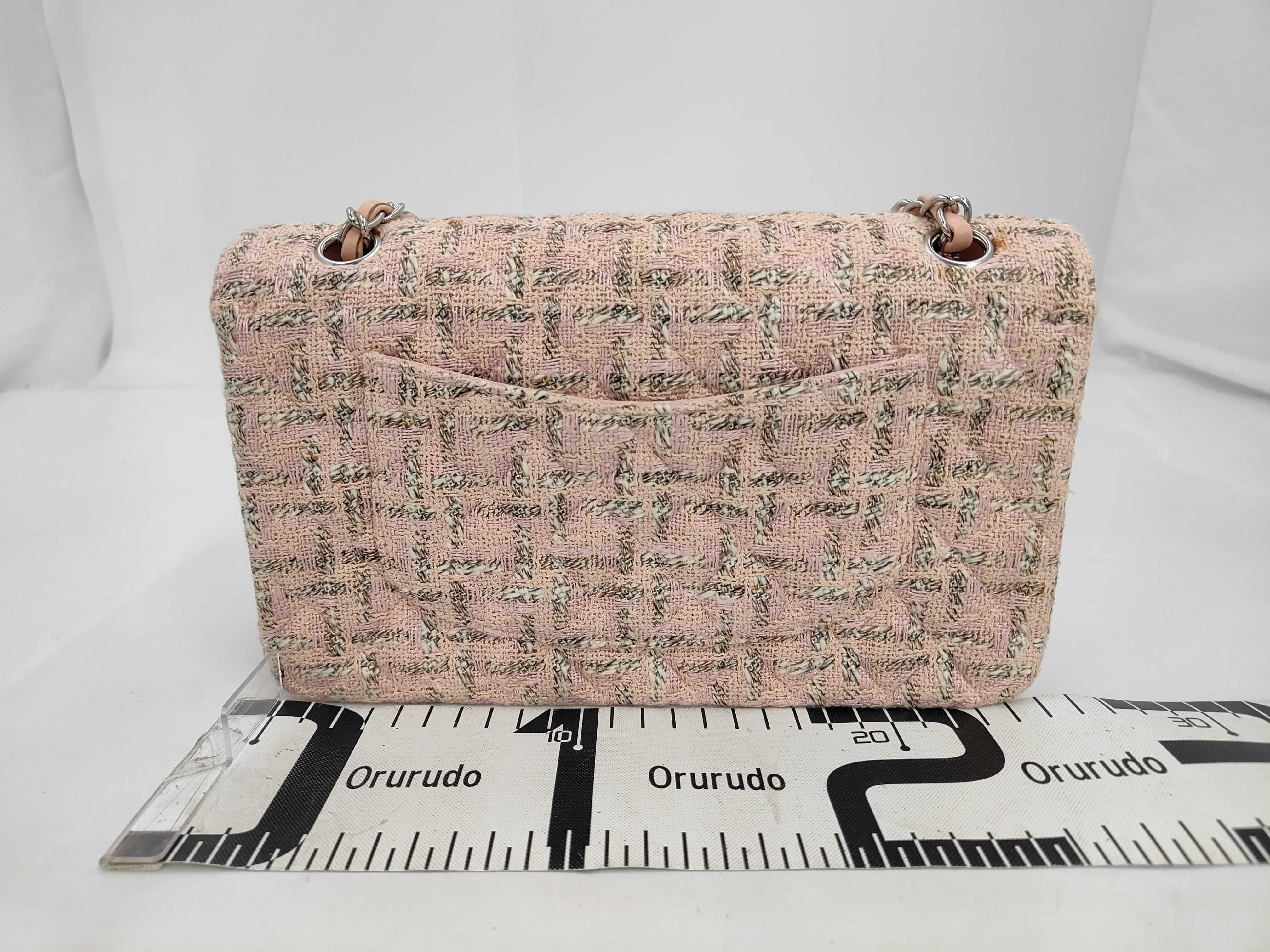 Double Flap Tweed Pink Shoulder Bag #10 — view 2