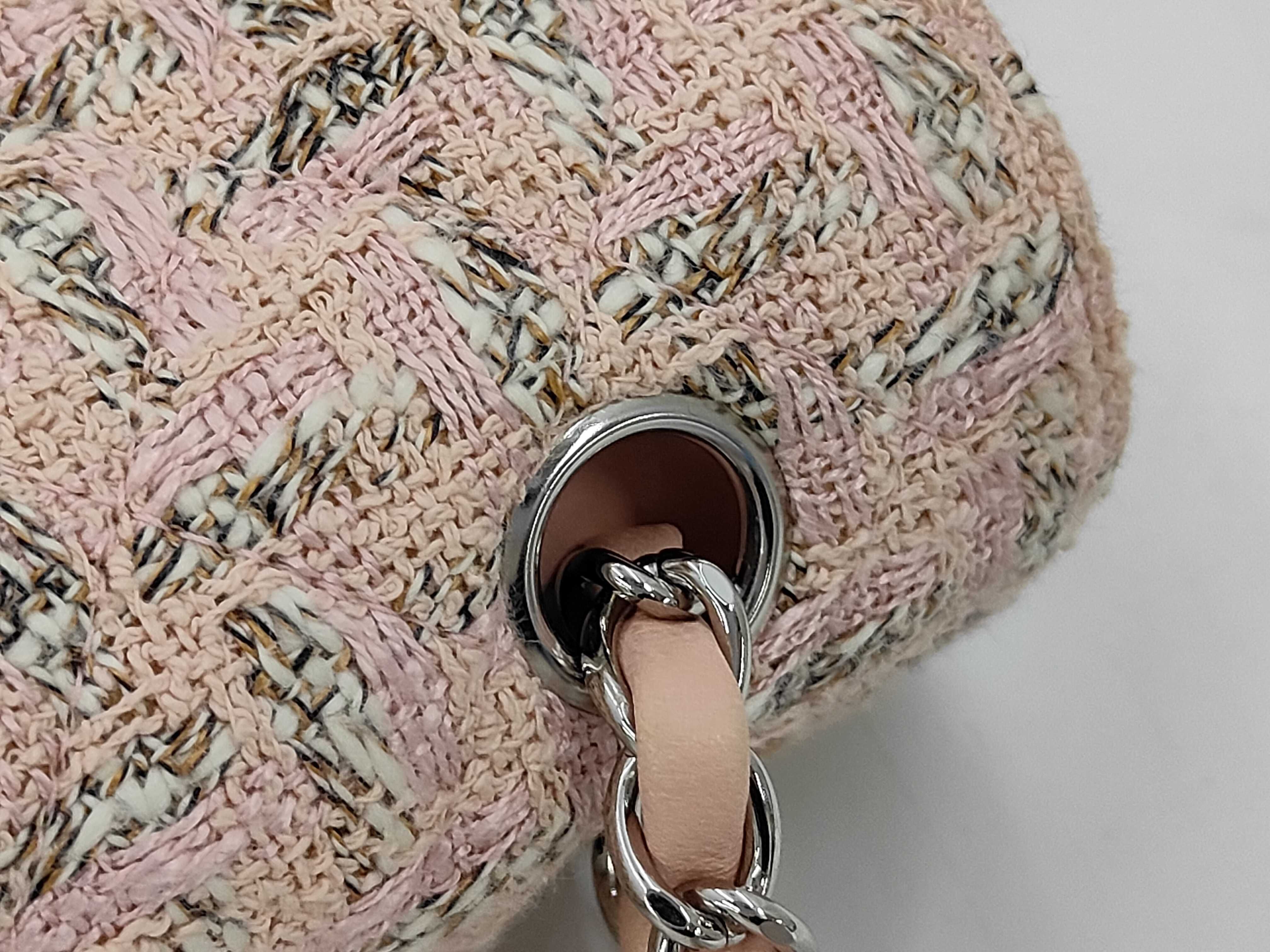 Double Flap Tweed Pink Shoulder Bag #10 — view 7