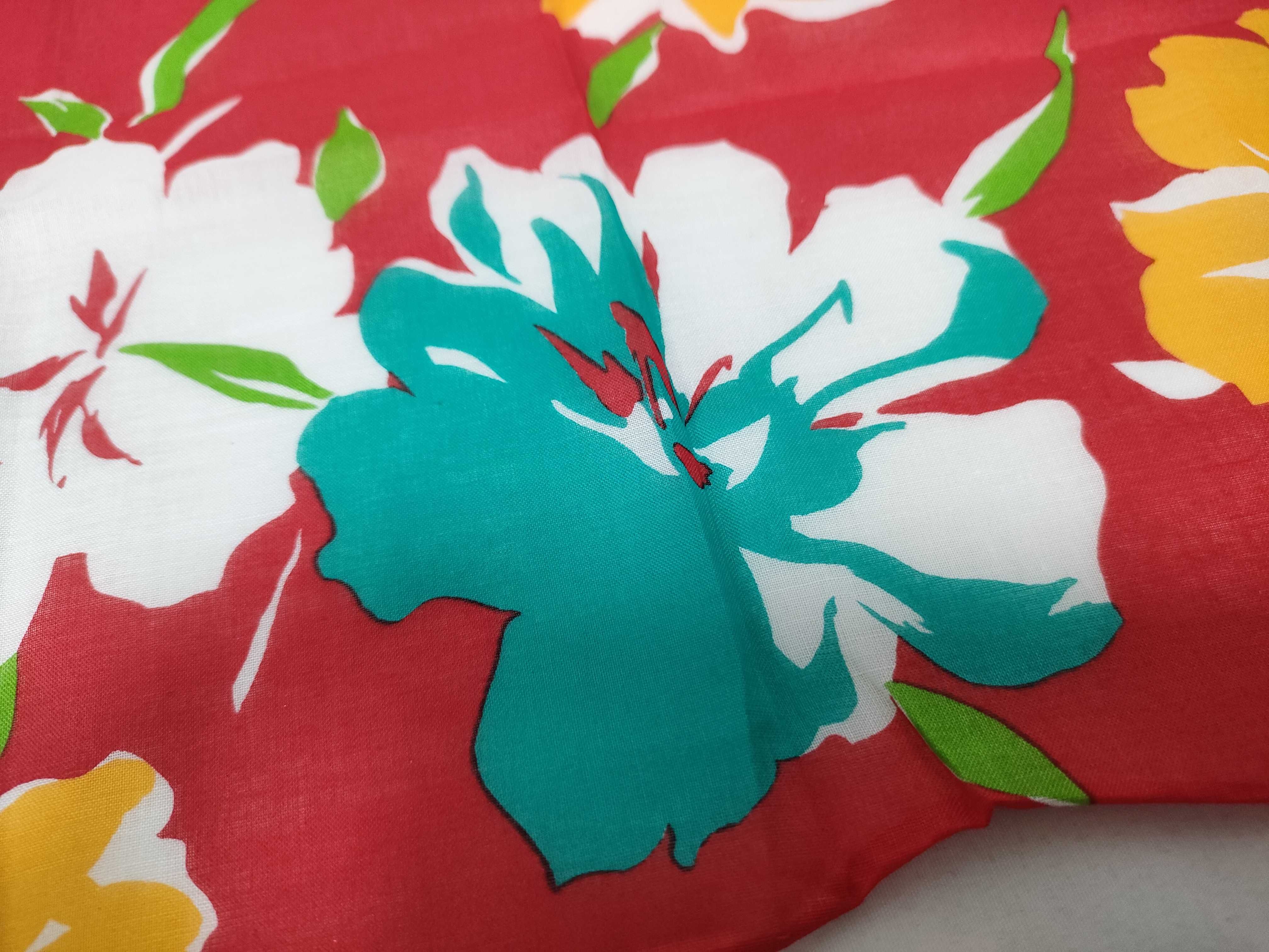 Handkerchief Scarf with Sticker, Floral Pattern, Red, Other Accessories — view 5