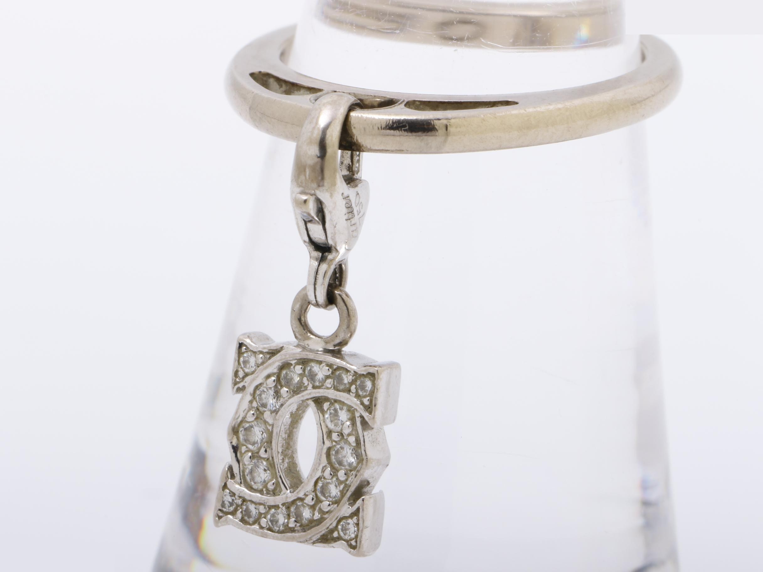 2C Baby Charm Ring, 750WG, 4.7g, Diamond, Size #49 — view 3
