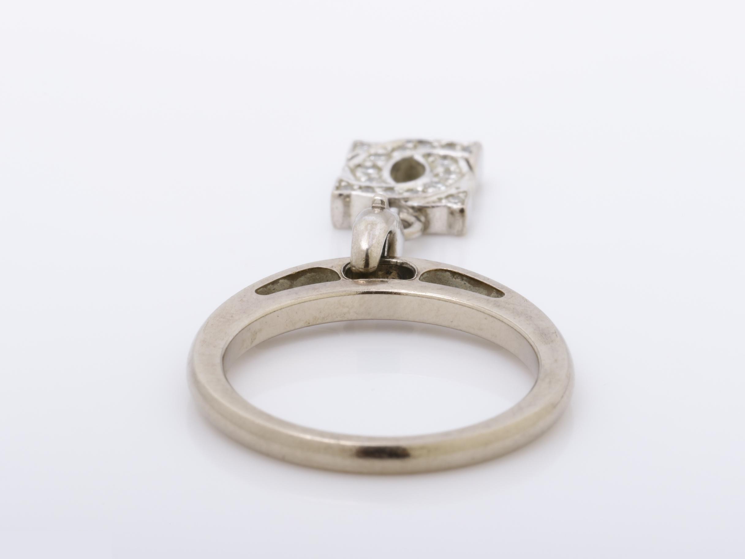2C Baby Charm Ring, 750WG, 4.7g, Diamond, Size #49 — view 4