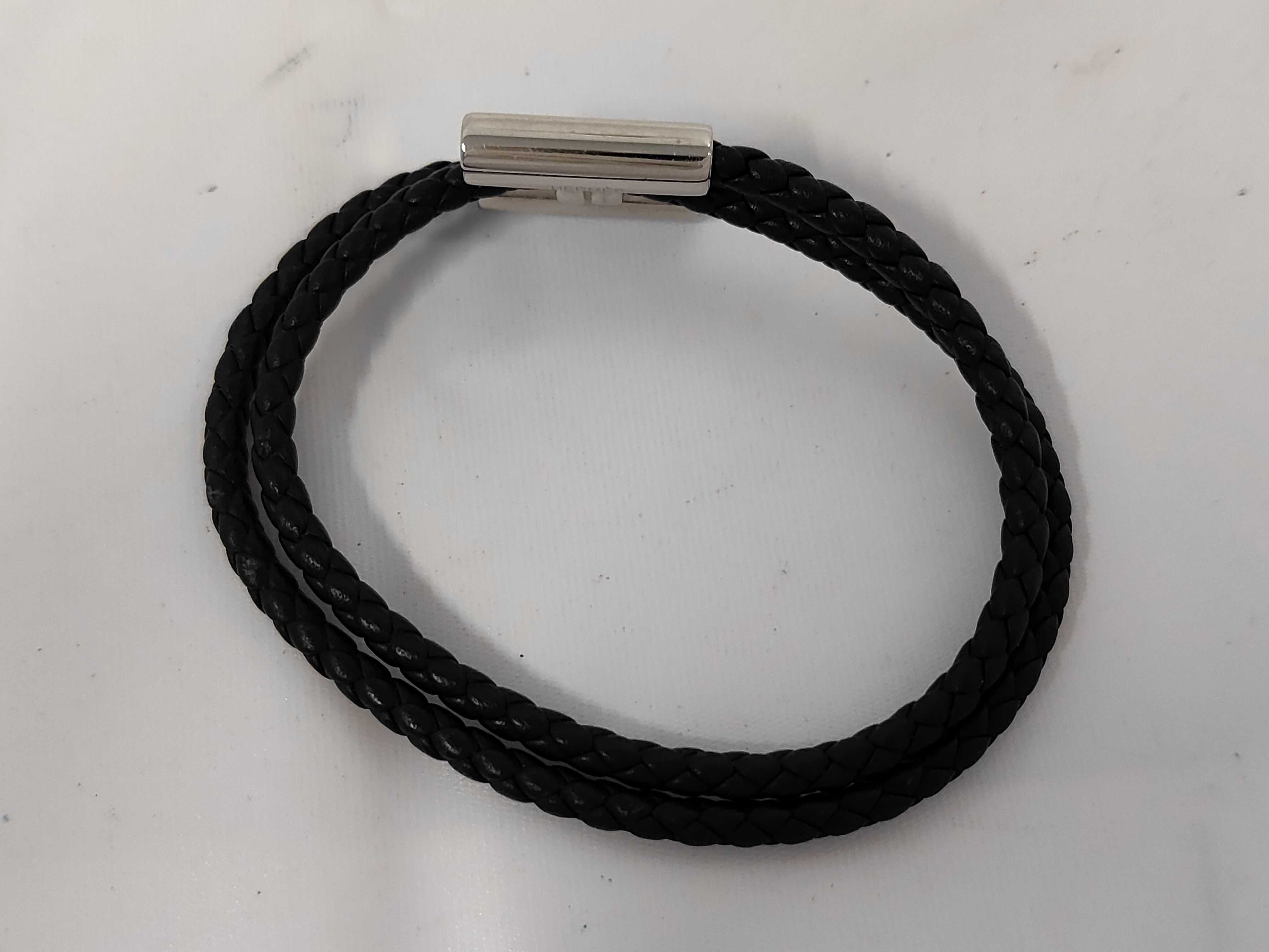 Tourni Tresse Bracelet, Leather, Black, Bracelet/Bangle — view 4