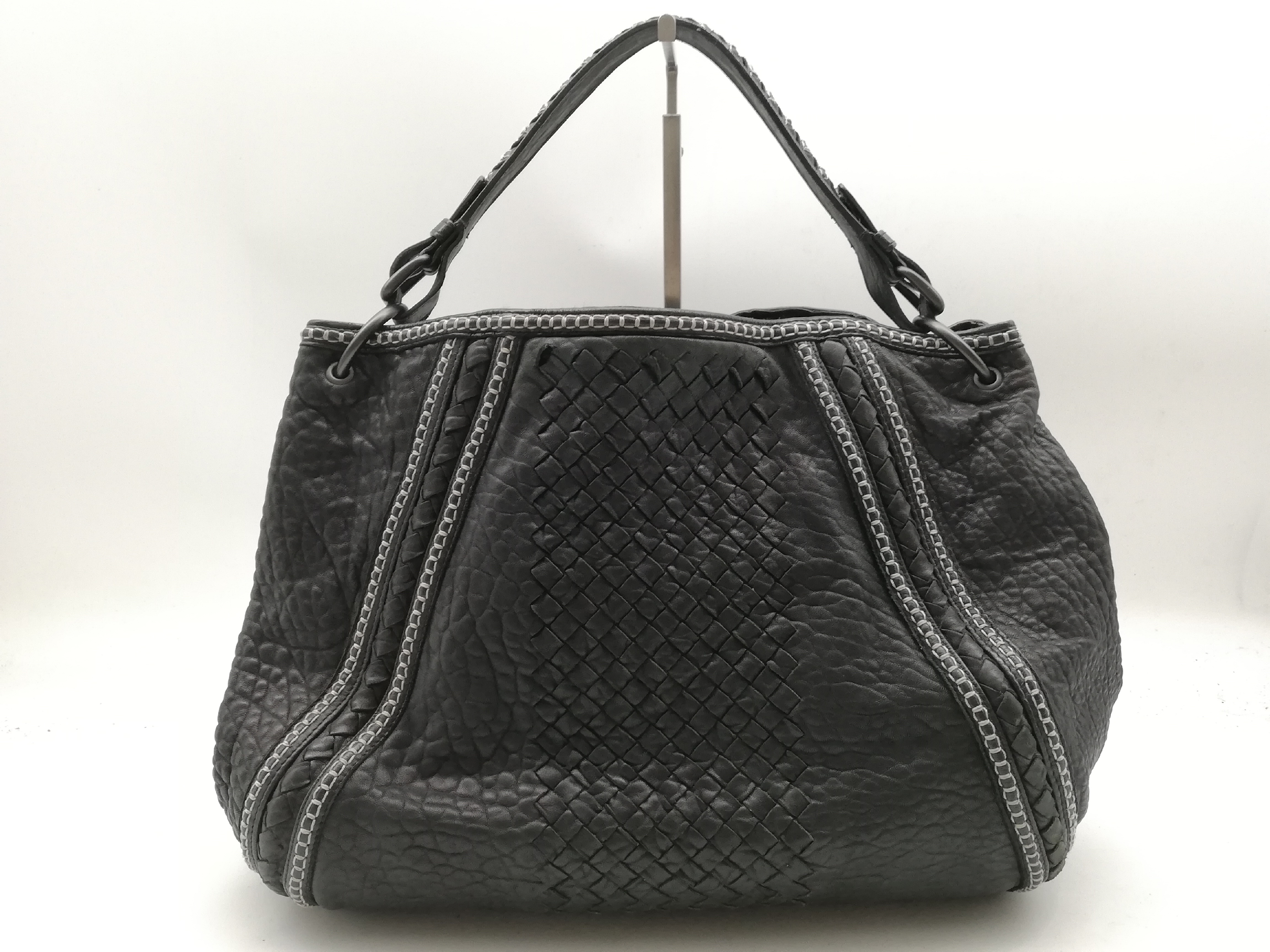Cervo Intrecciato Black Shoulder Bag