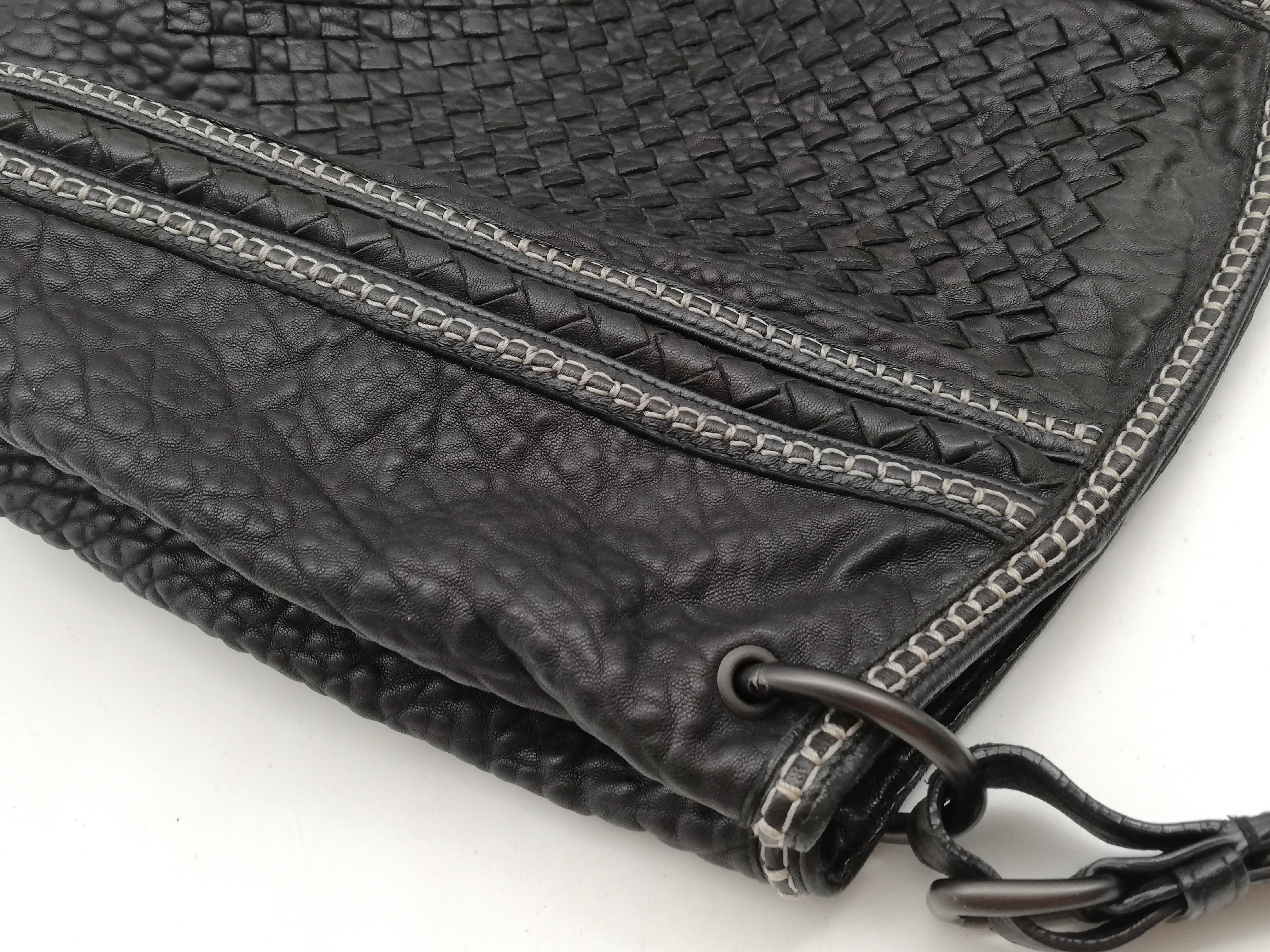 Cervo Intrecciato Black Shoulder Bag — view 12