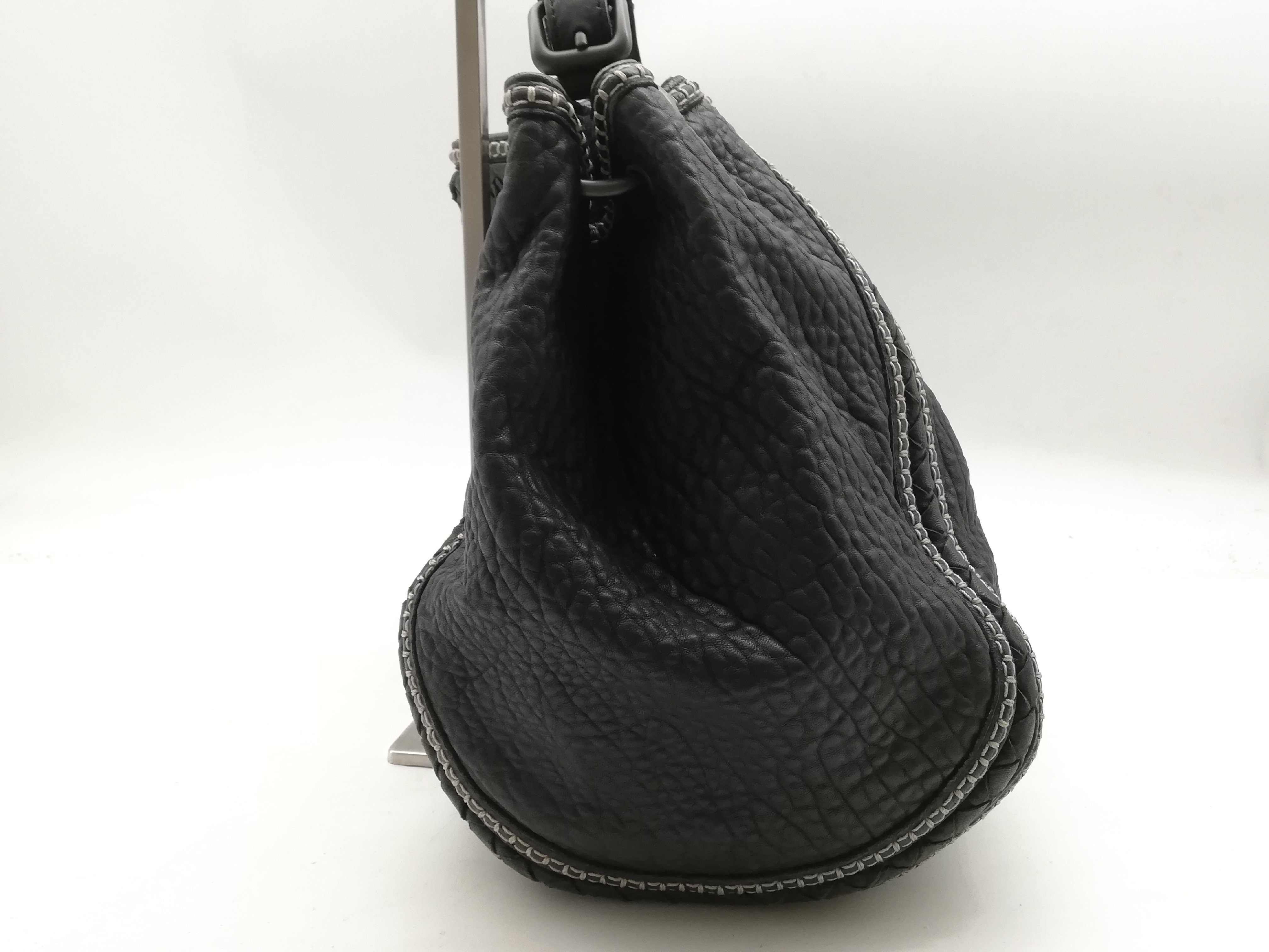 Cervo Intrecciato Black Shoulder Bag — view 3