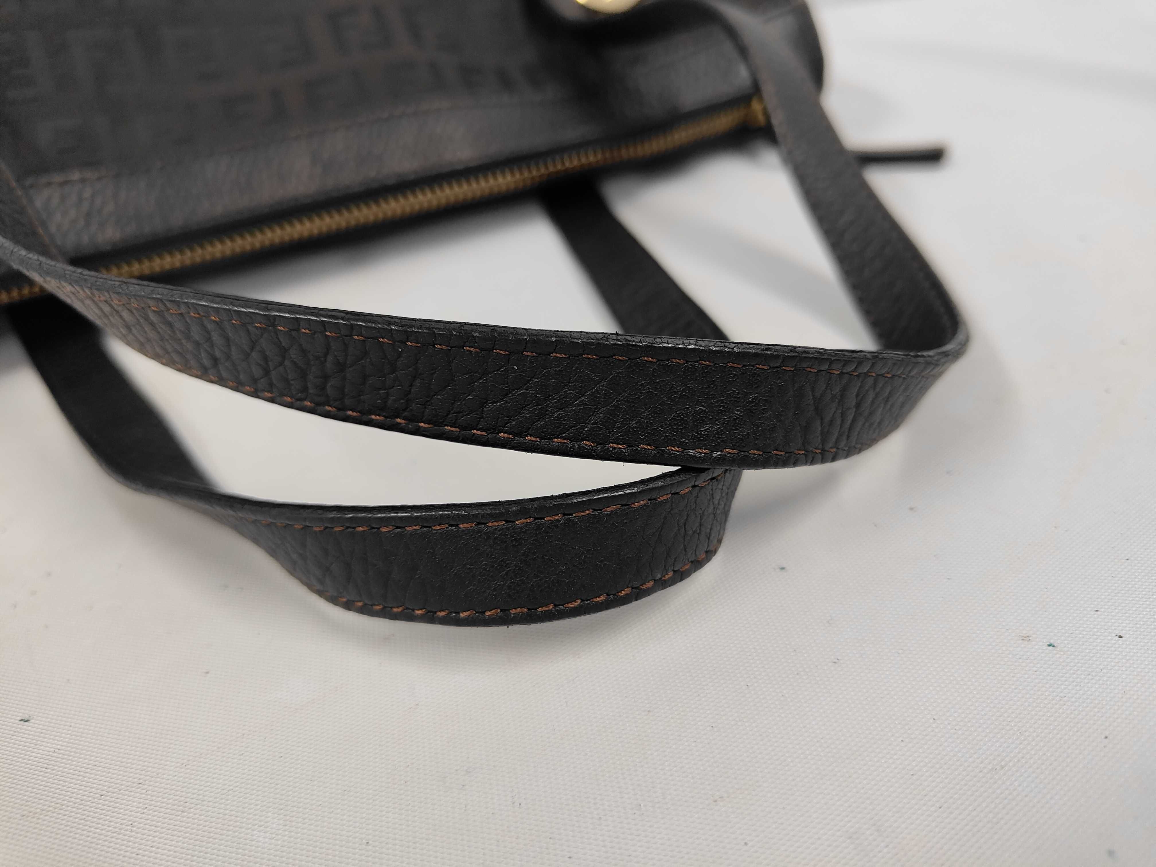 Zucchino Canvas Handbag, Dark Brown Shoulder Bag — view 5