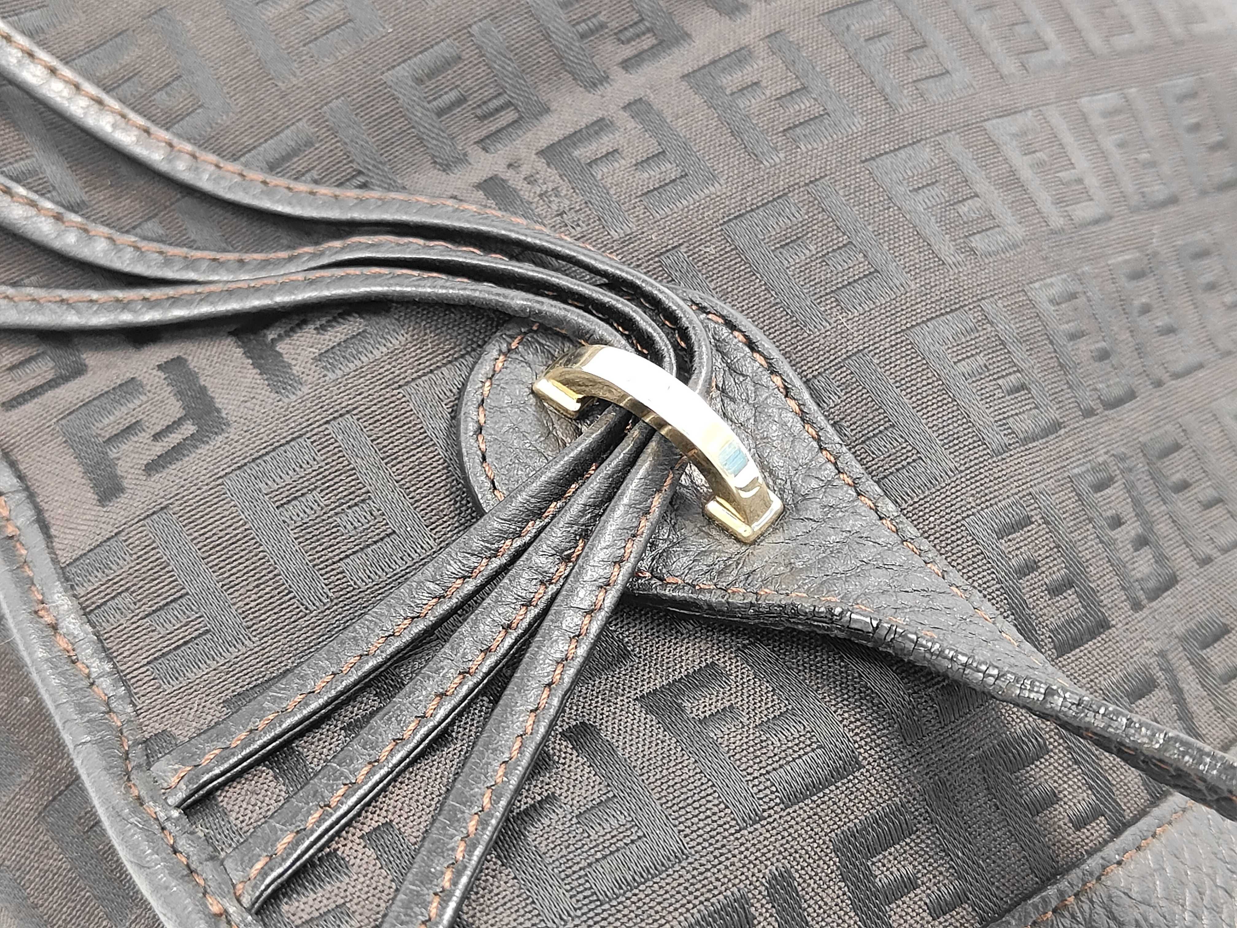 Zucchino Canvas Handbag, Dark Brown Shoulder Bag — view 6