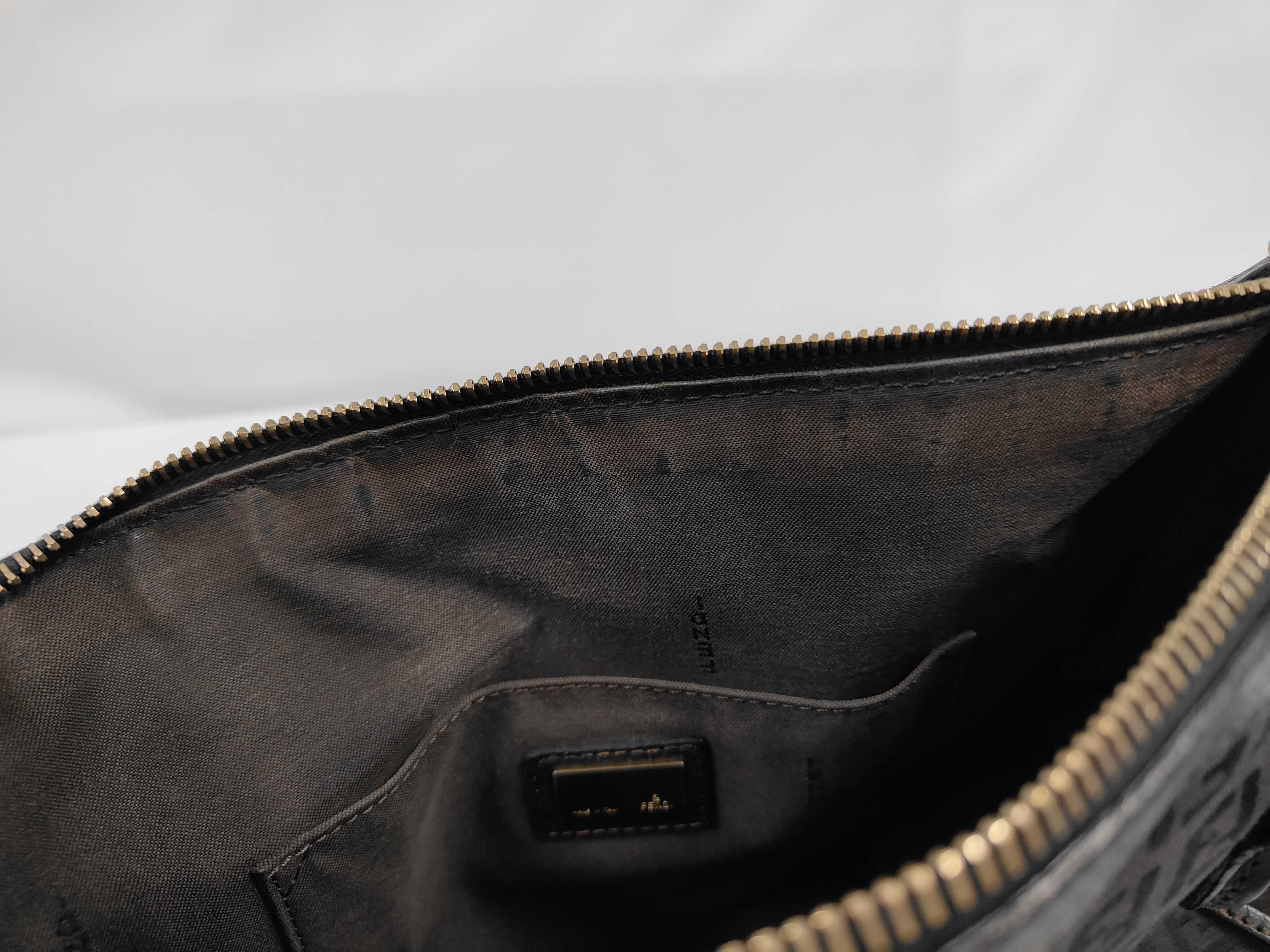 Zucchino Canvas Handbag, Dark Brown Shoulder Bag — view 9