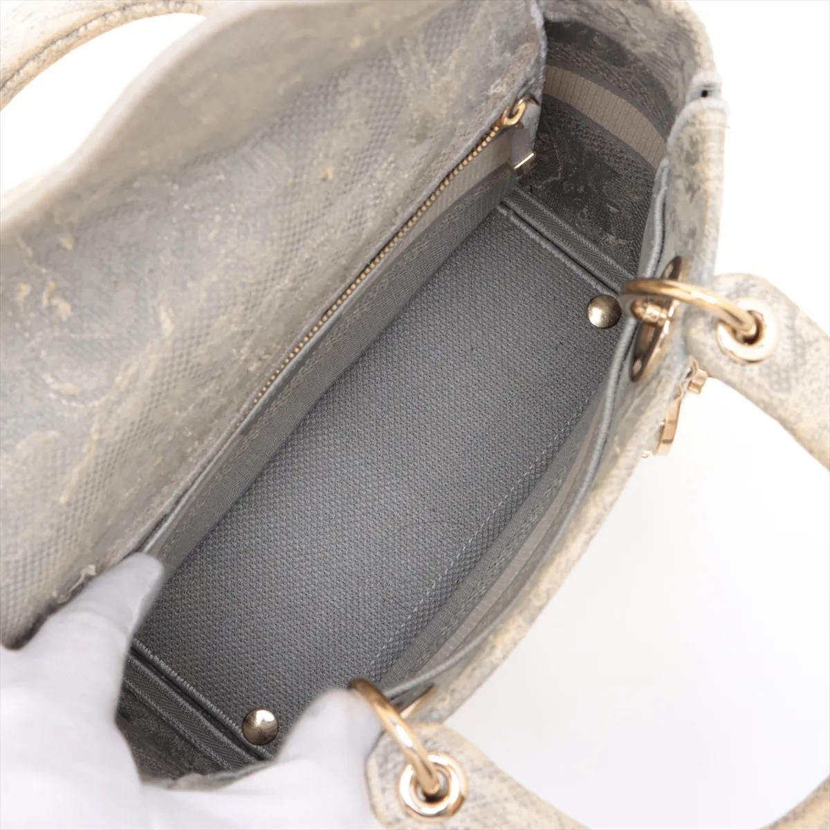 Lady Delight Medium Canvas 2WAY Handbag Gray — view 8