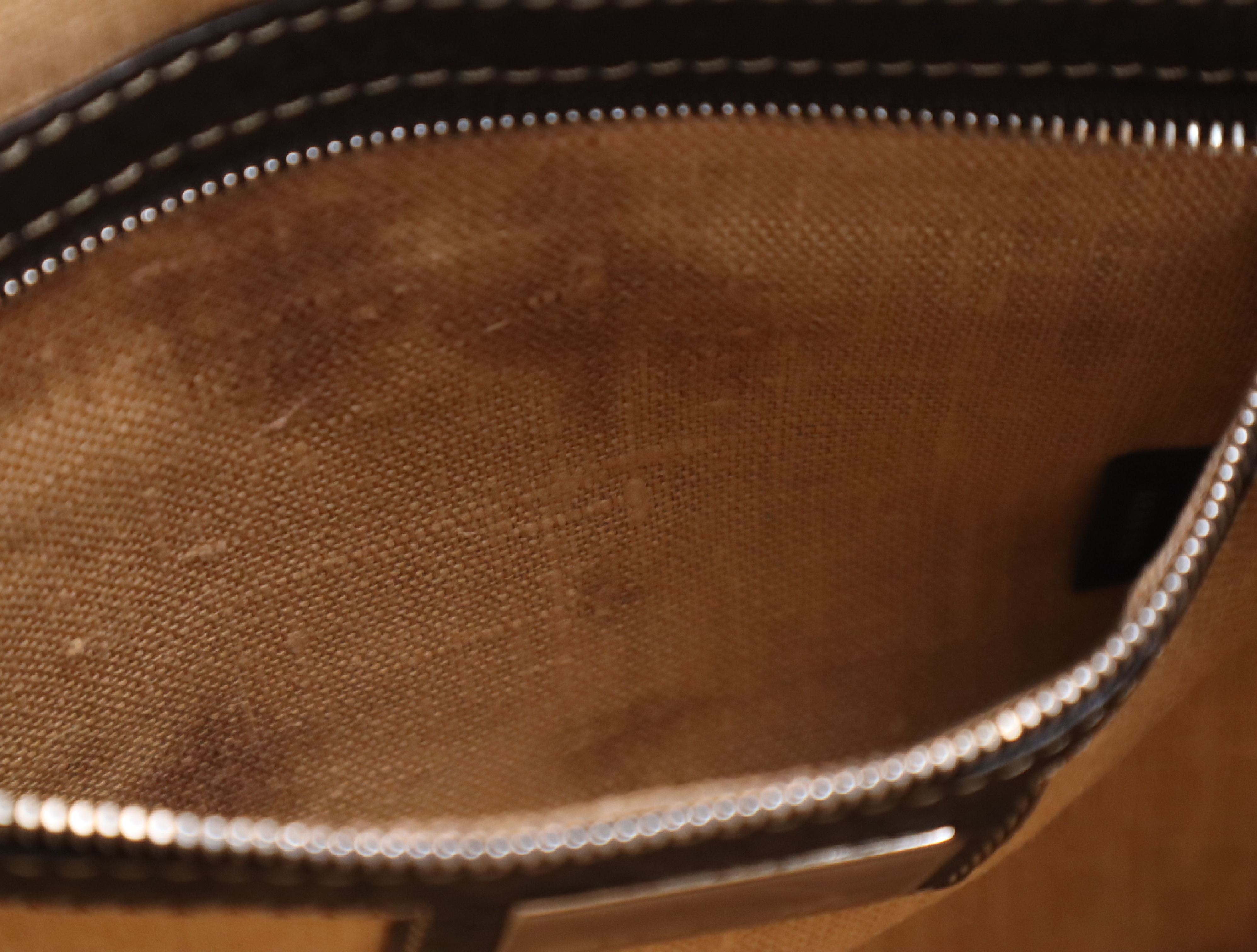 Canvas Zucca Pattern Shoulder Bag, Brown, Silver Hardware — view 12