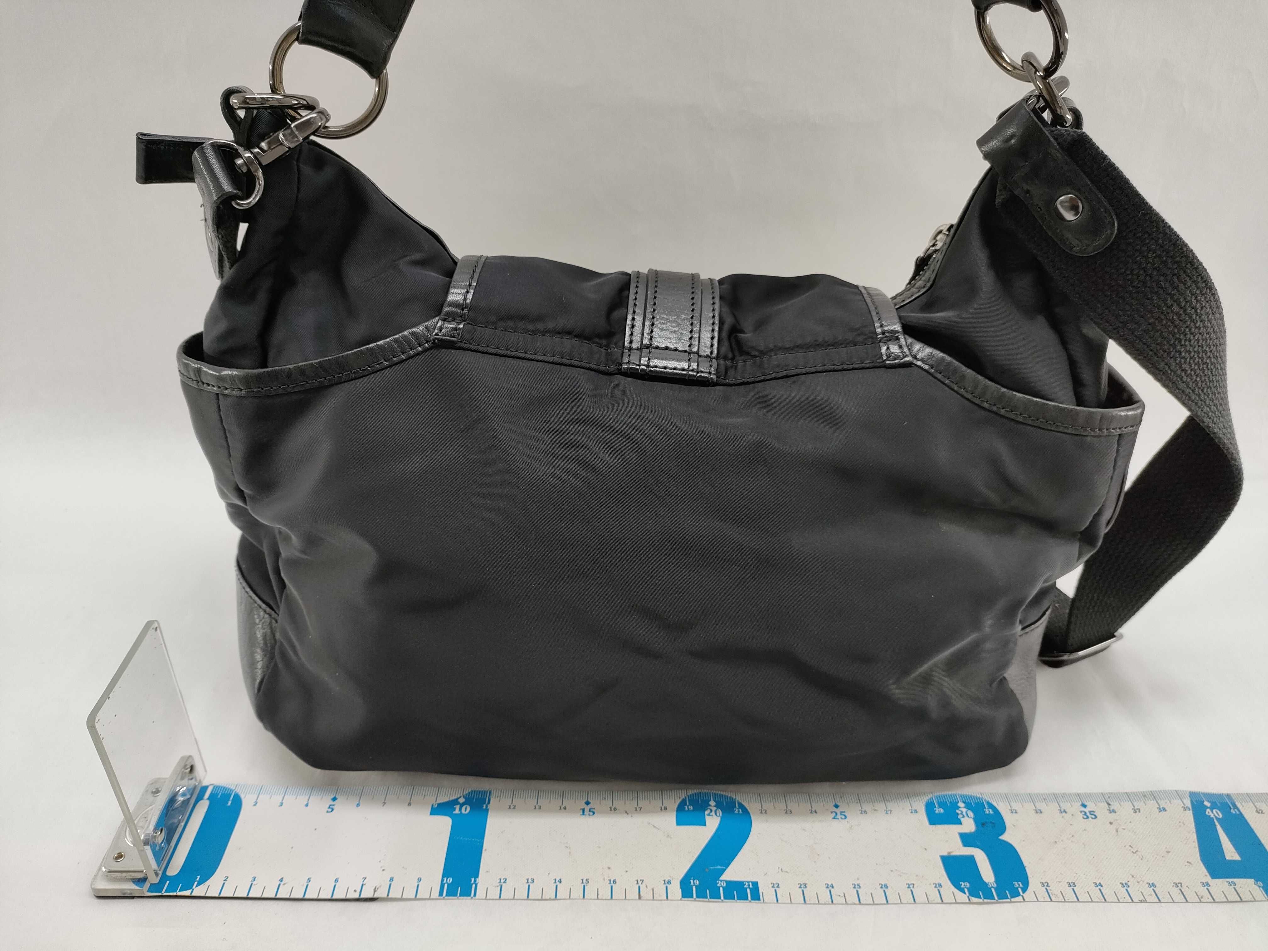 Blue Label 2-Way Handbag/Shoulder Bag, Nylon, Black, Logo Handbag — view 2