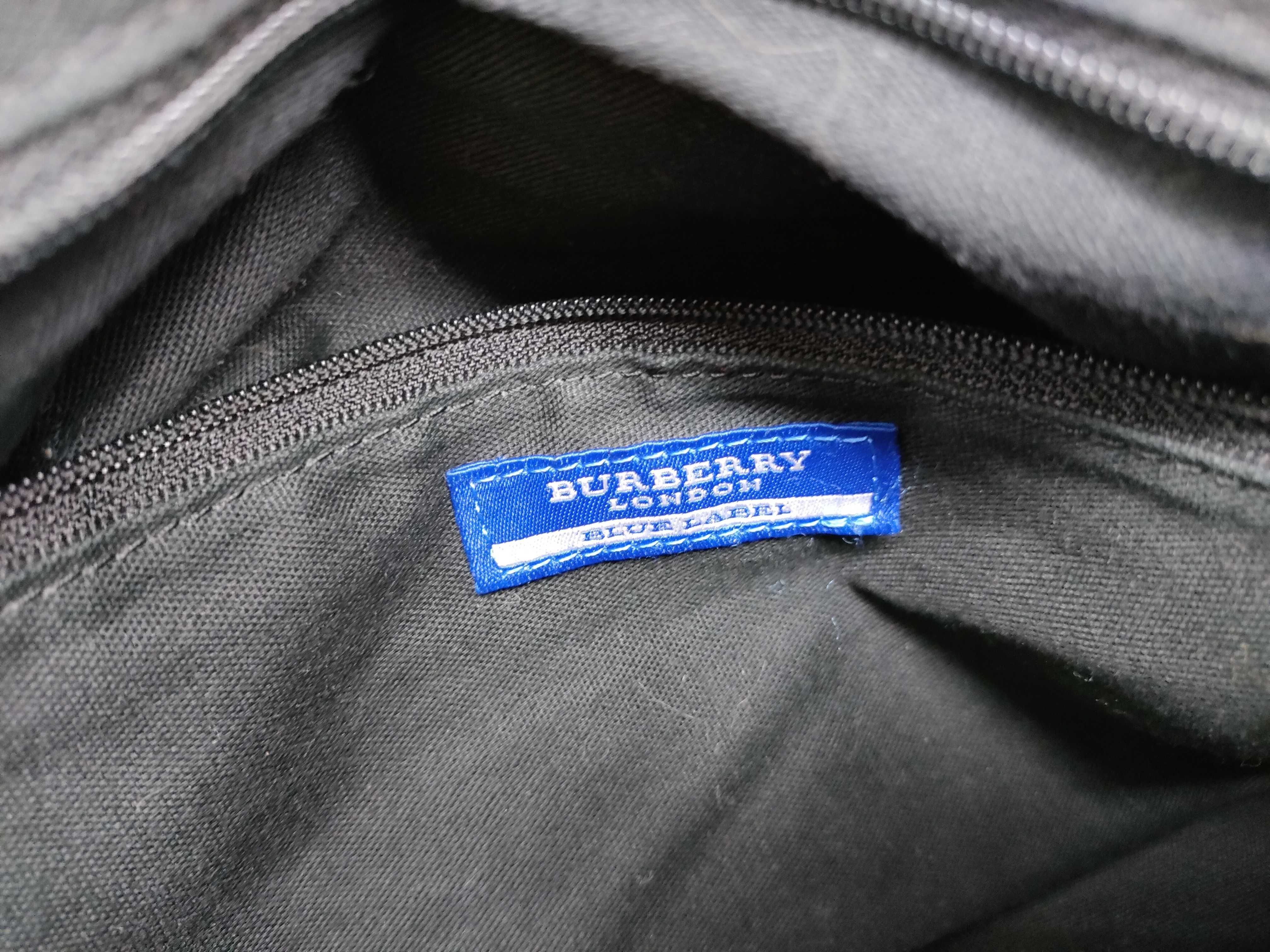 Blue Label 2-Way Handbag/Shoulder Bag, Nylon, Black, Logo Handbag — view 13