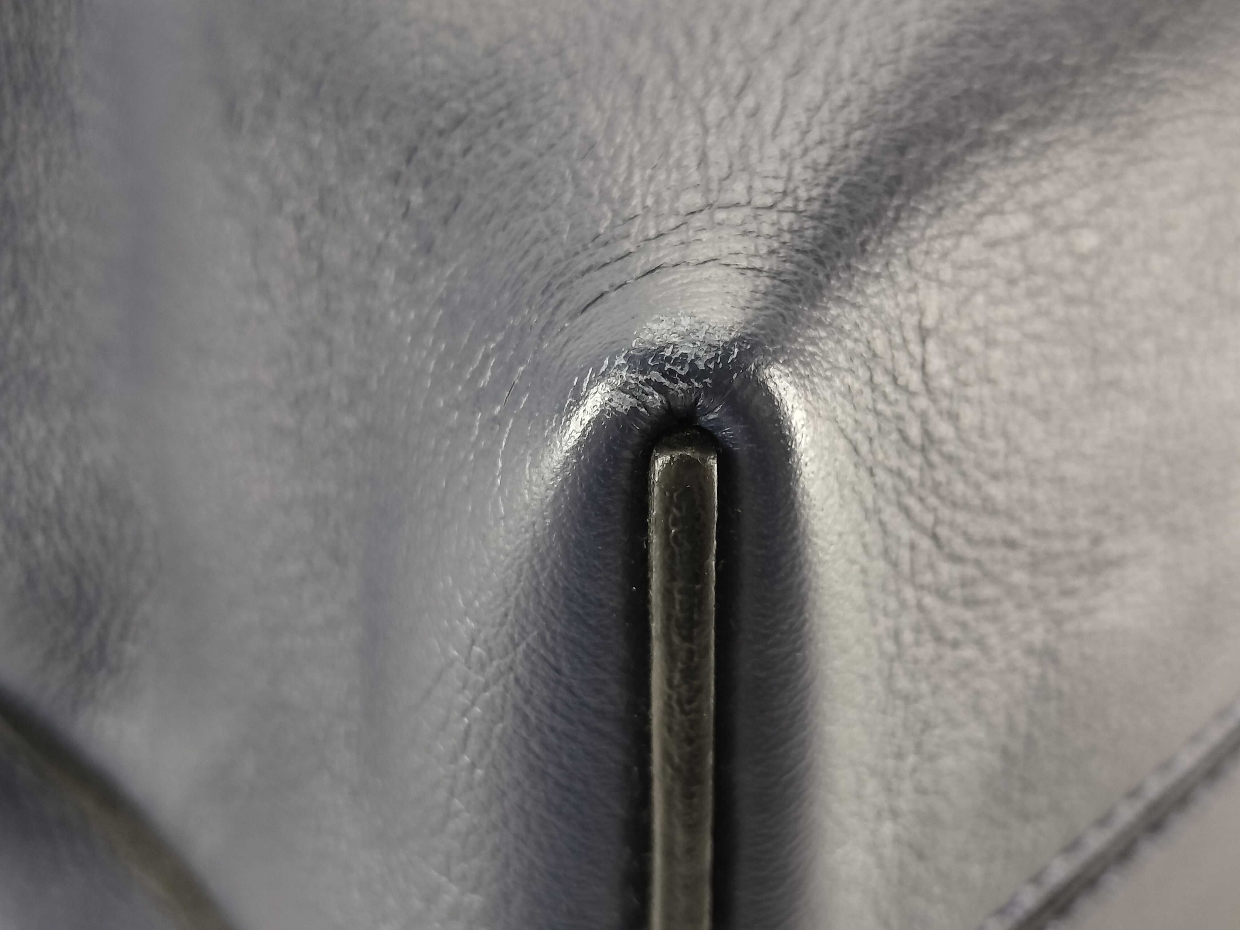 Flamenco Hobo Leather Shoulder Bag, Navy — view 6