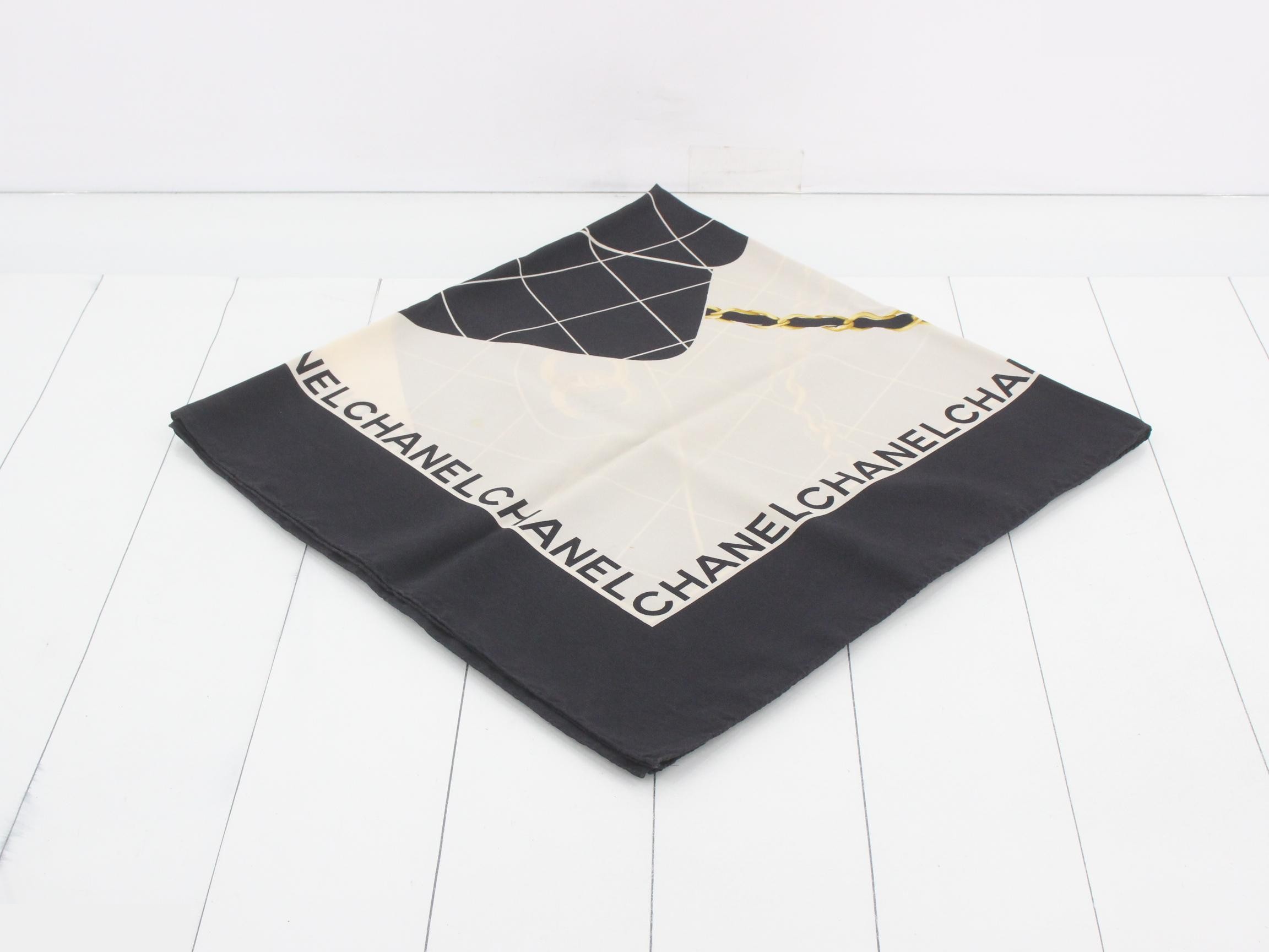 Vintage Coco Mark Matelassé Large Silk Scarf — view 2