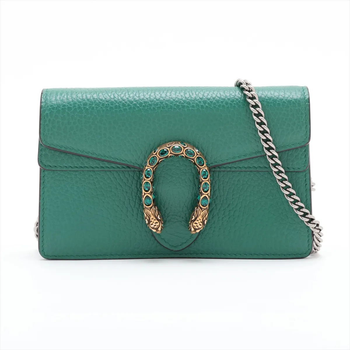 Dionysus Leather Chain Shoulder Bag, Green, 476432