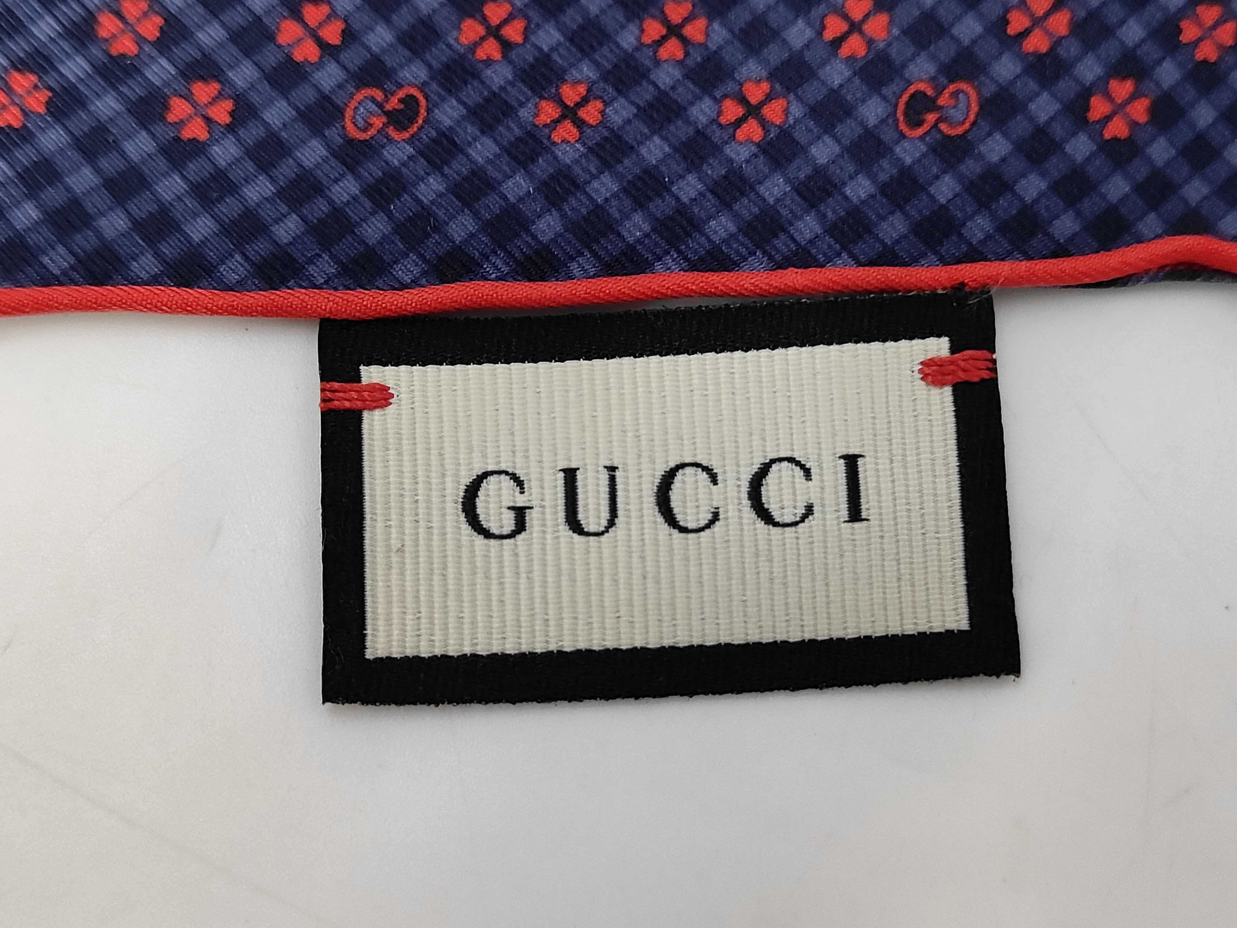 Interlocking G Logo Clover Motif Handkerchief Scarf 604097 Other Accessories — view 3