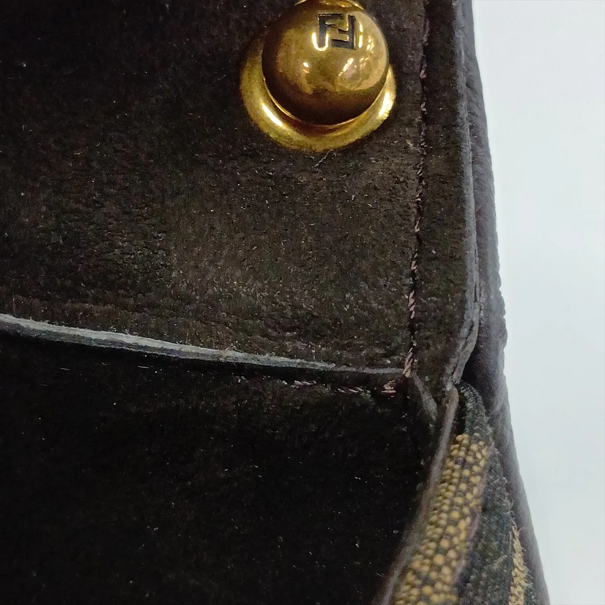 Zucca Camon Nano 7AS219 Canvas x Leather Shoulder Bag Brown — view 9