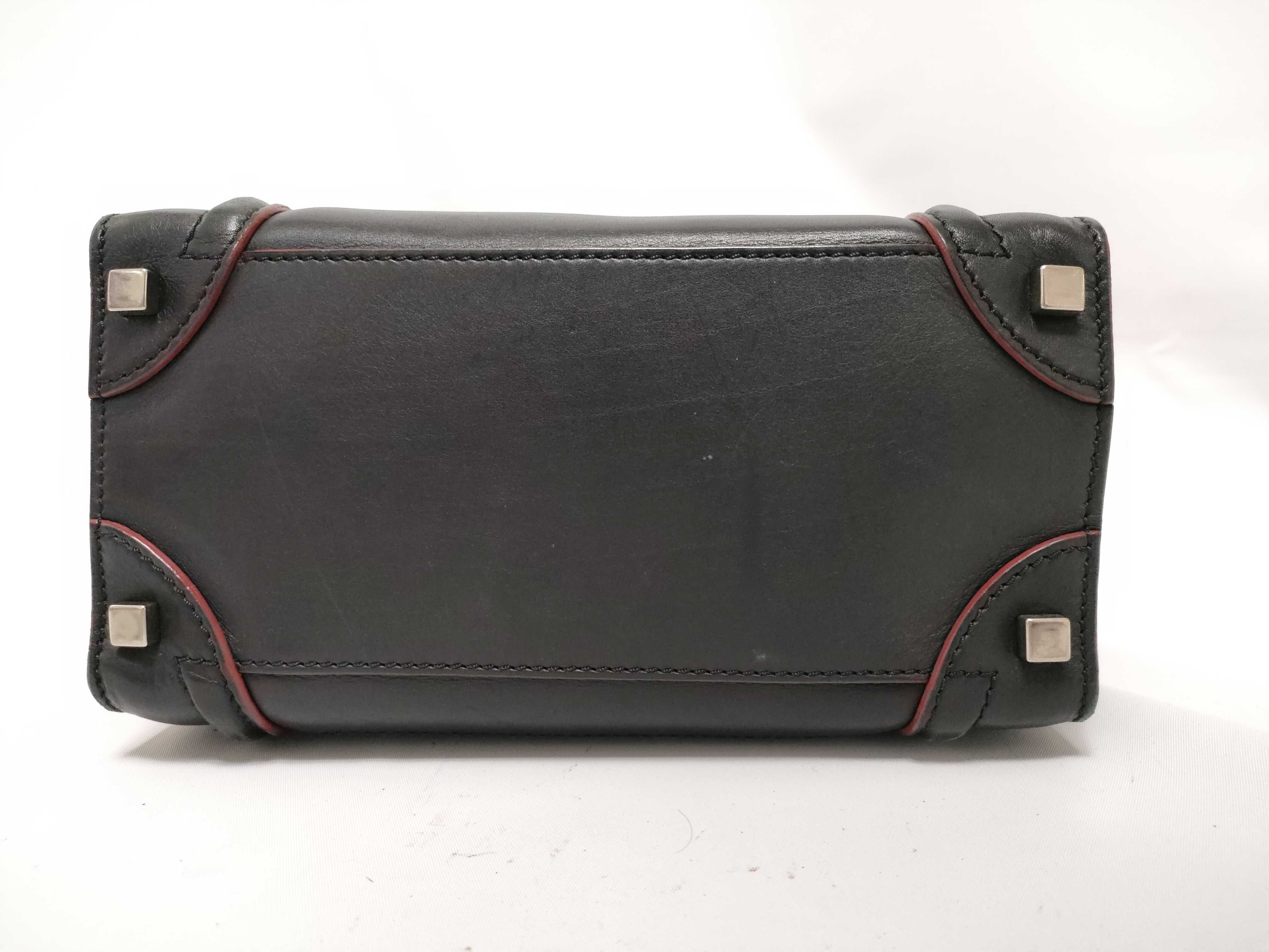 Luggage Medium Black x Red Leather Handbag — view 3