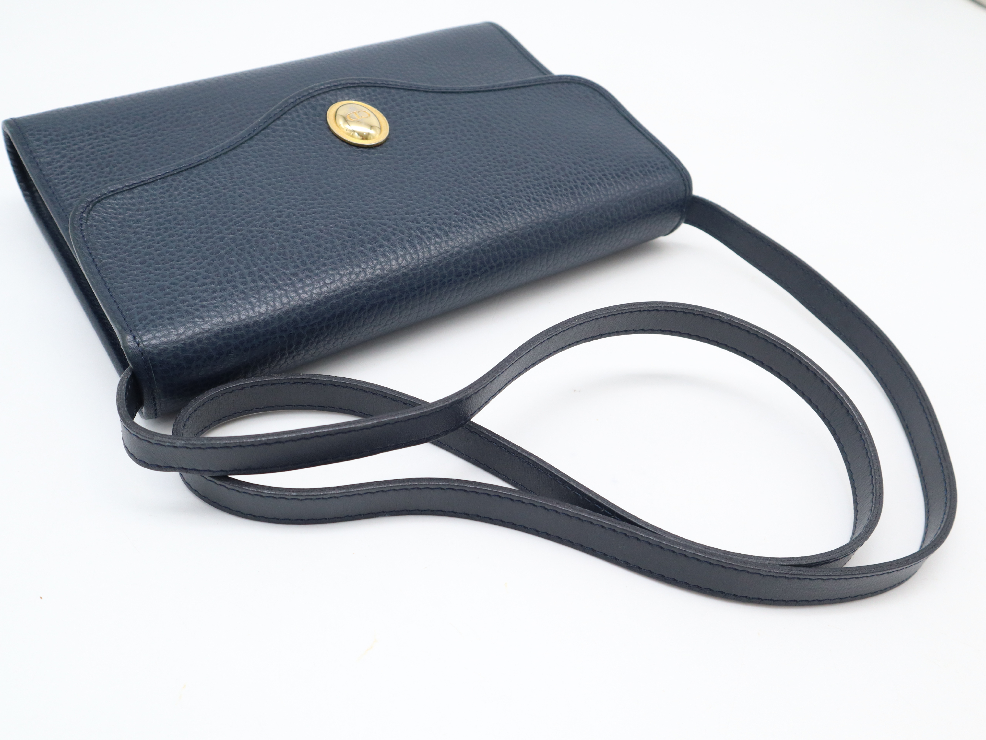 Leather Navy Shoulder Bag — view 6