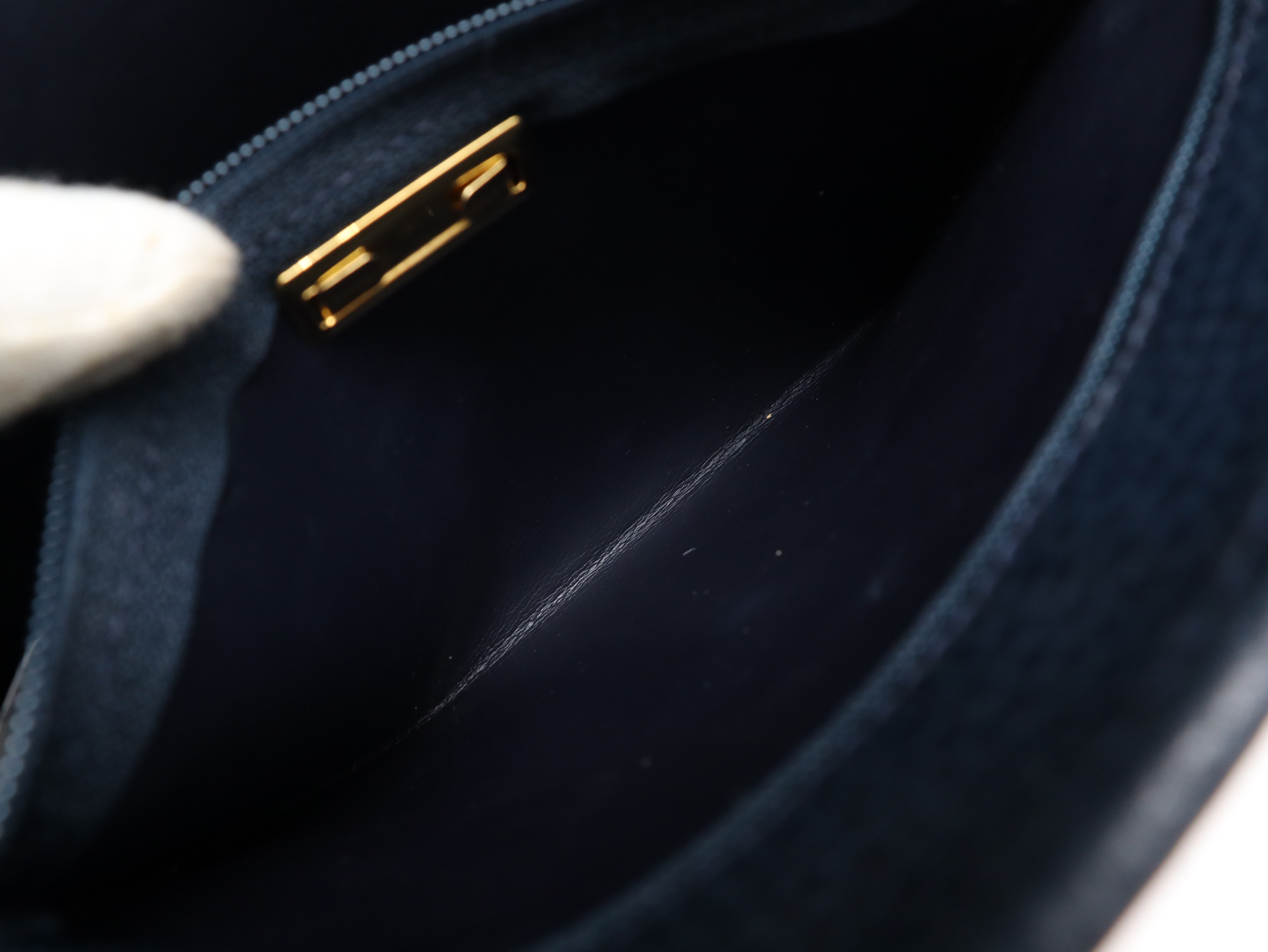 Leather Navy Shoulder Bag — view 9