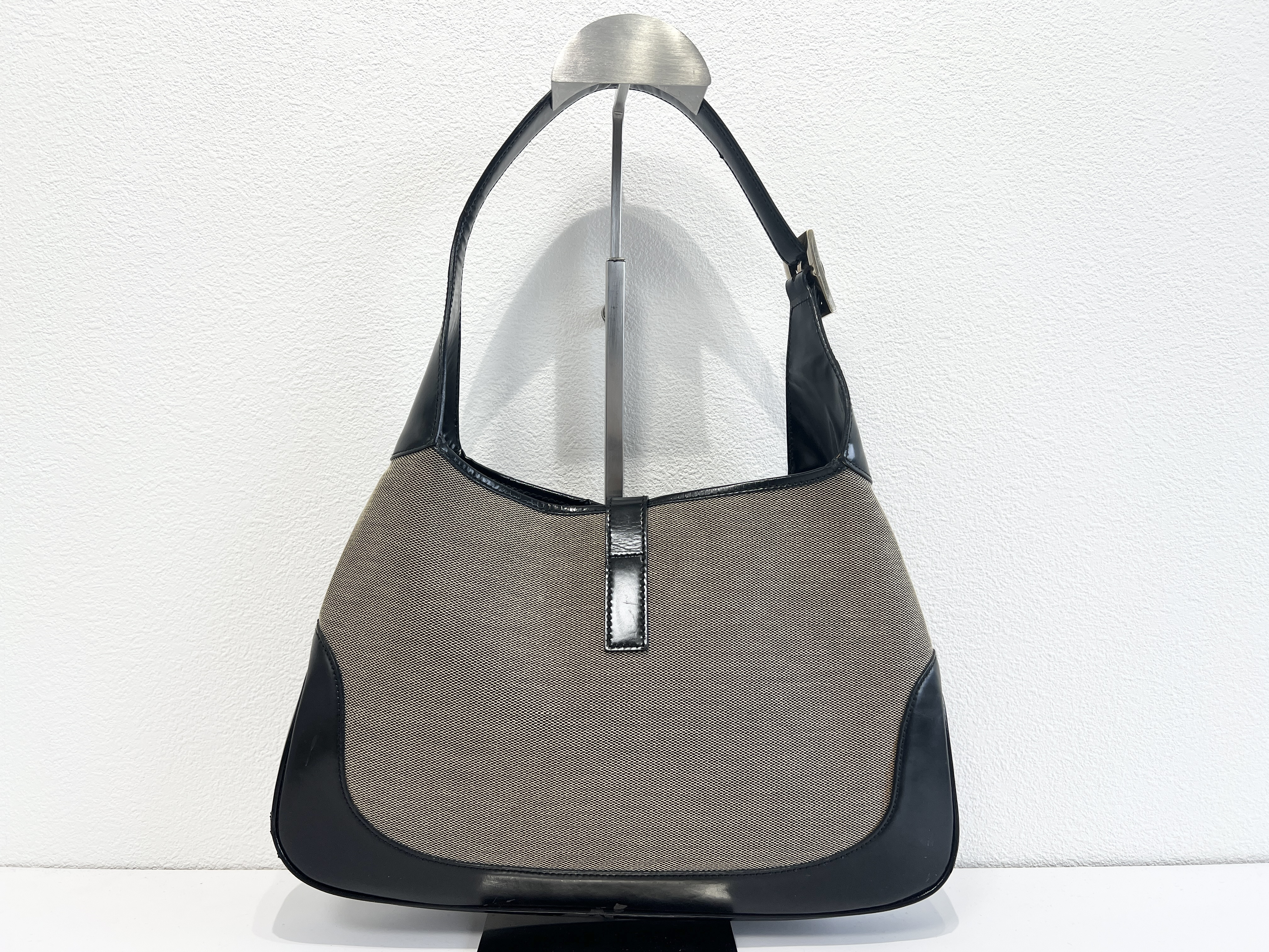 Jackie Canvas Leather Shoulder Bag, One-Shoulder Bag — view 2