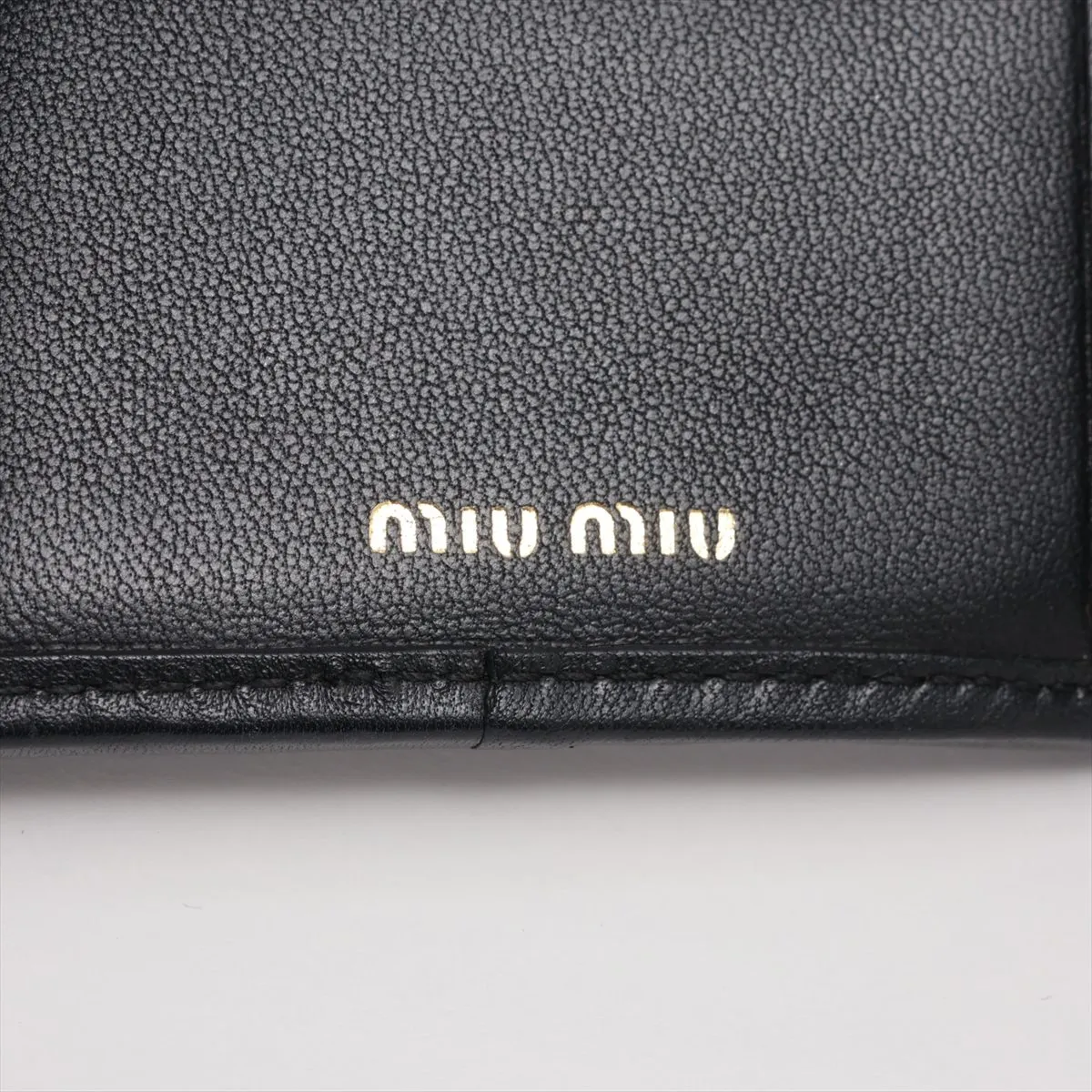 Matelasse Leather Compact Wallet Black — view 7