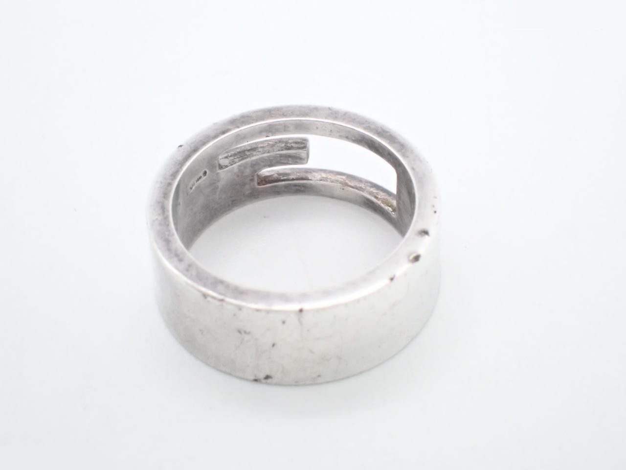 Branded G-ring, 925 sterling silver, stamped "15", actual size #14, 8.2g — view 2