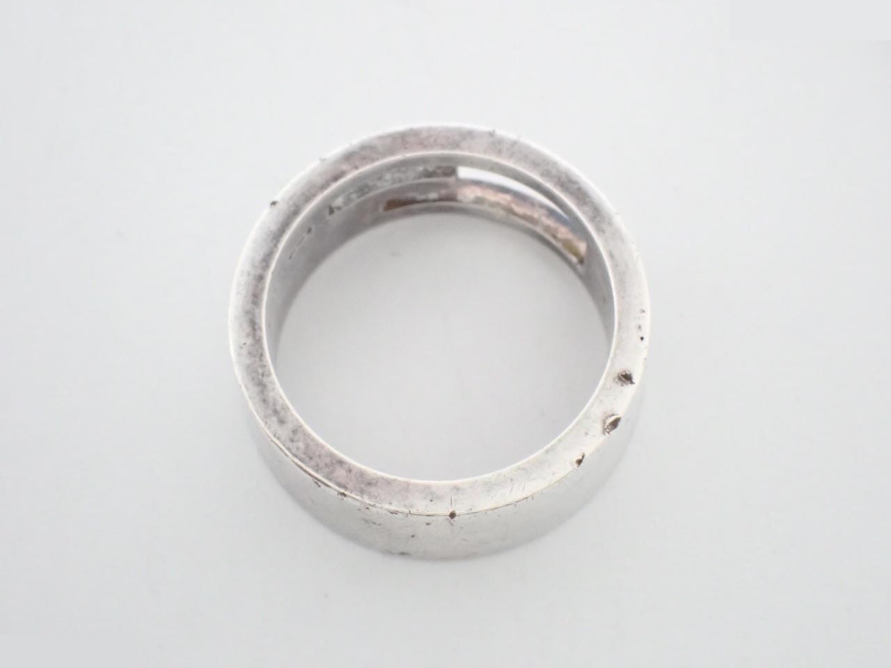 Branded G-ring, 925 sterling silver, stamped "15", actual size #14, 8.2g — view 3