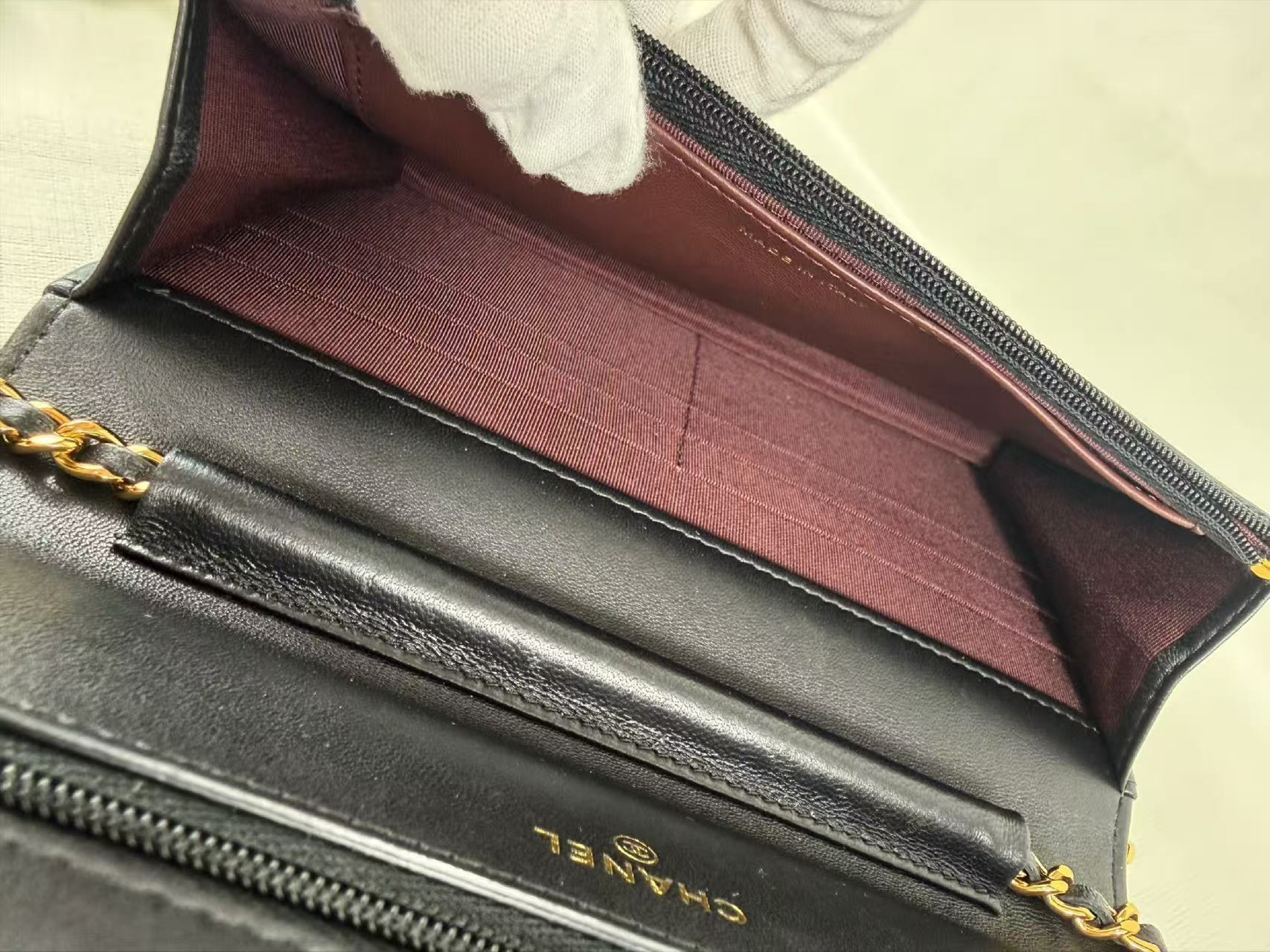 Black Lambskin Matelassé Shoulder Bag, New Hardware, WOC, Approx. 19cm W, Serial Number 29-series, with Dust Bag and Seal, Gold Hardware, 29361294 — view 15