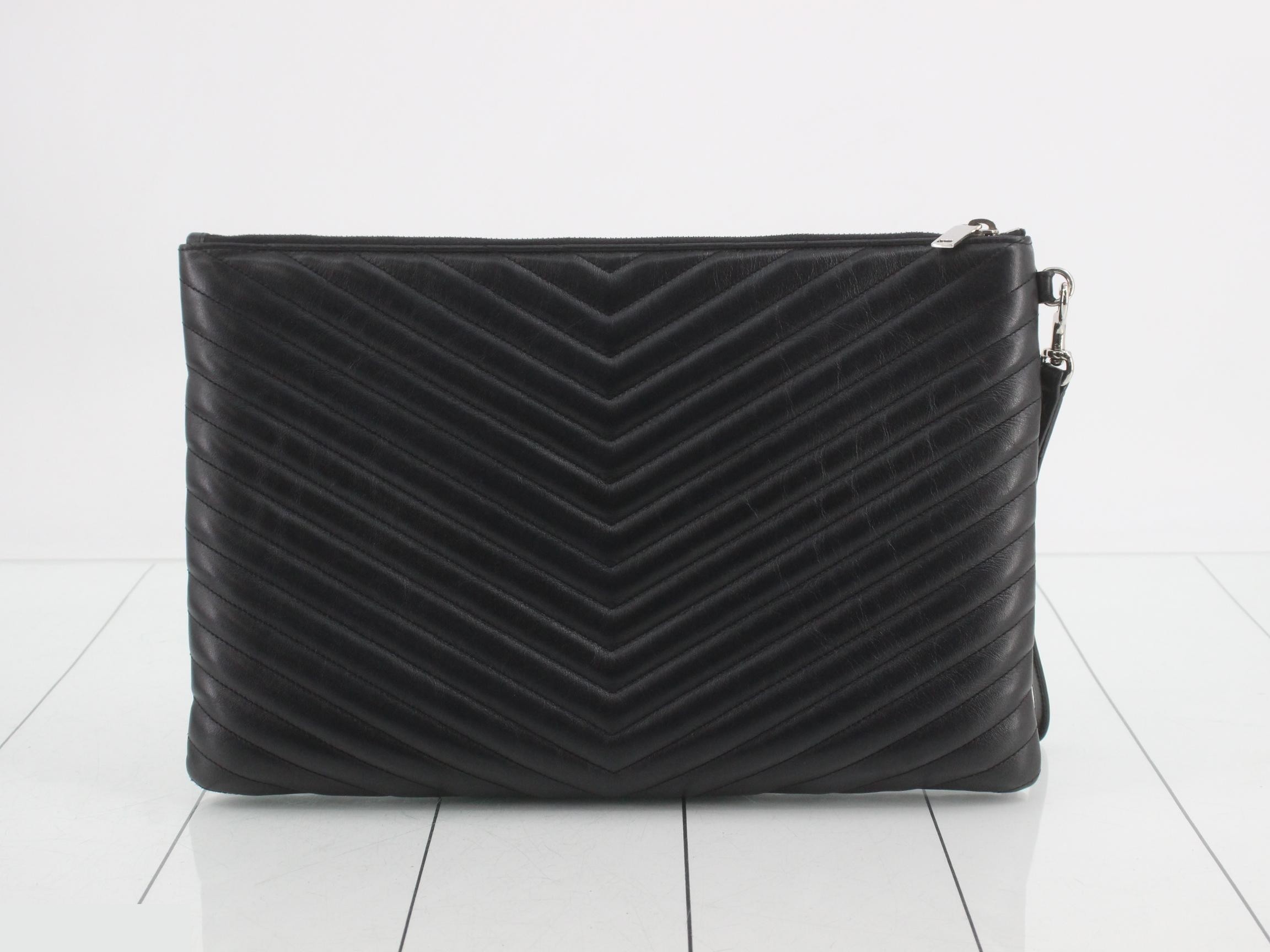 Classic Monogram Leather Clutch Bag — view 2