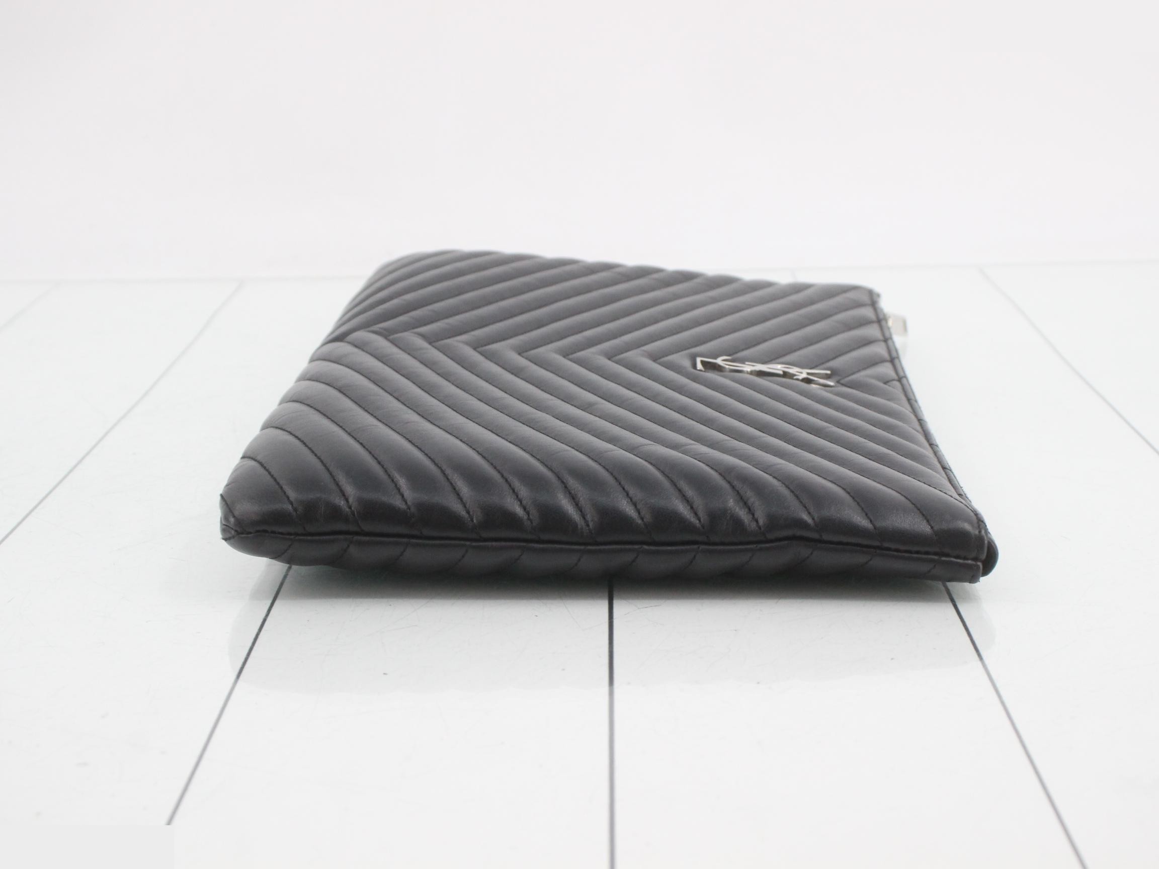 Classic Monogram Leather Clutch Bag — view 3