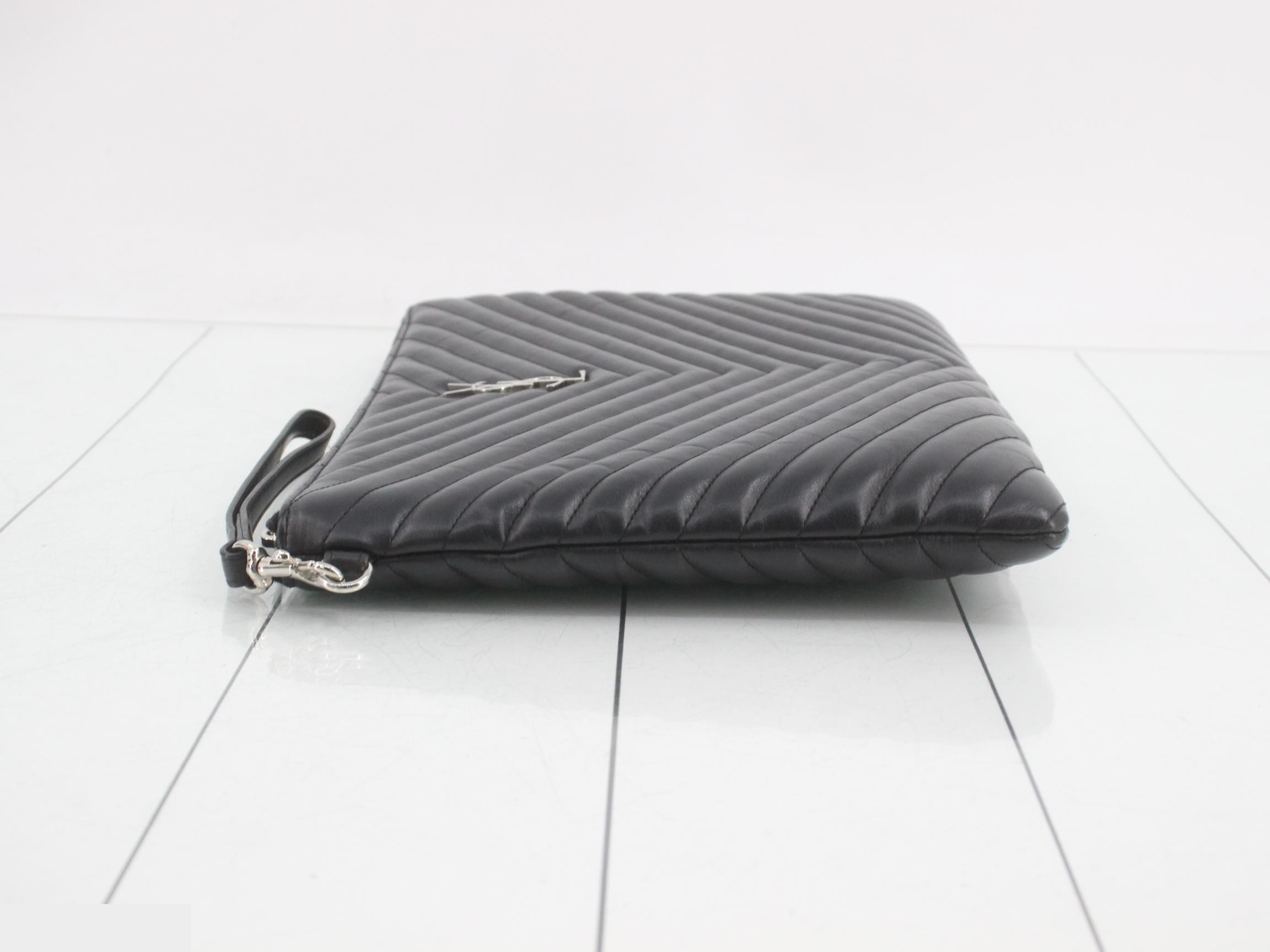 Classic Monogram Leather Clutch Bag — view 4