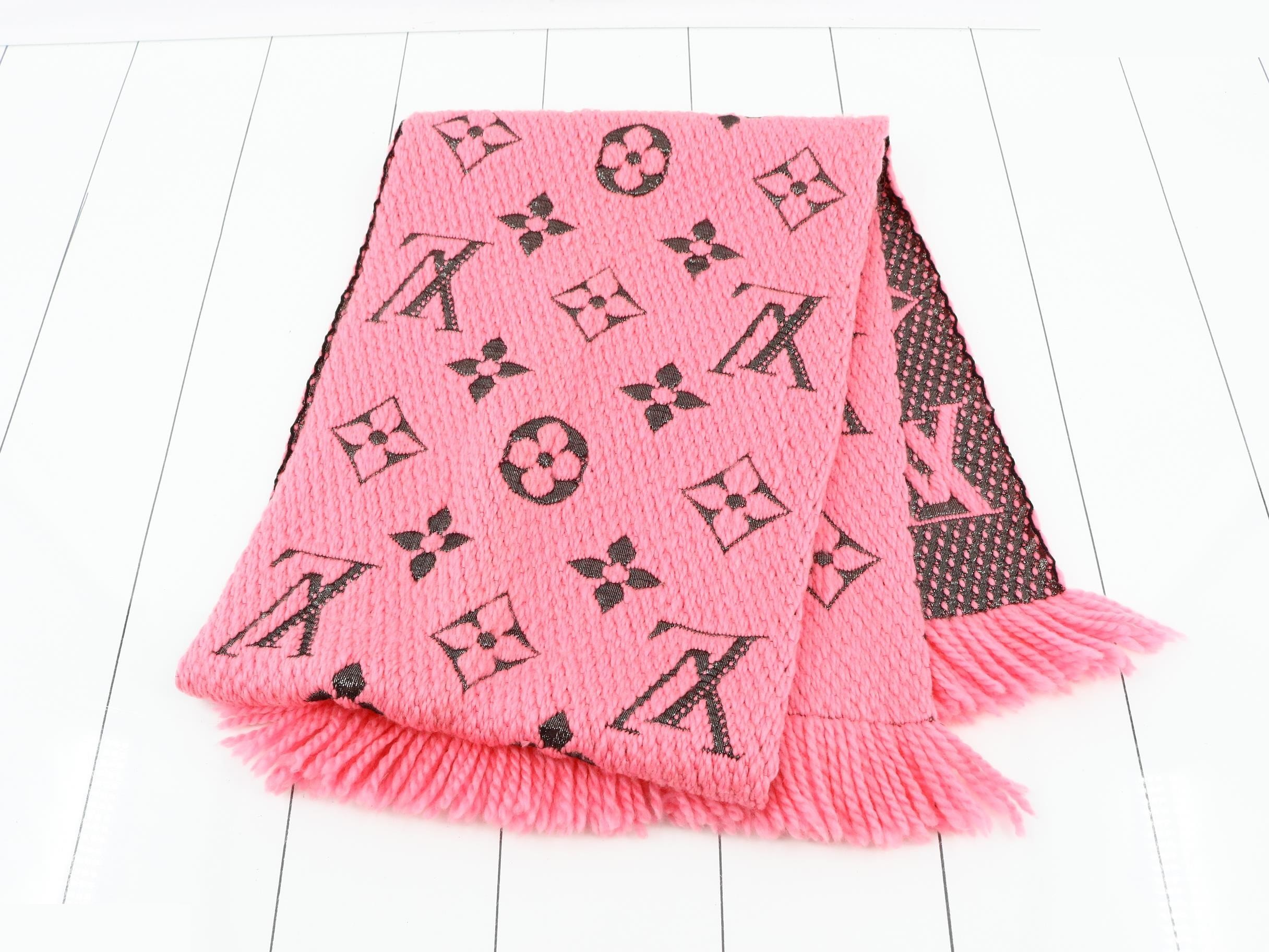 Logo Mania Long Scarf, with domestic tag, pink — view 3