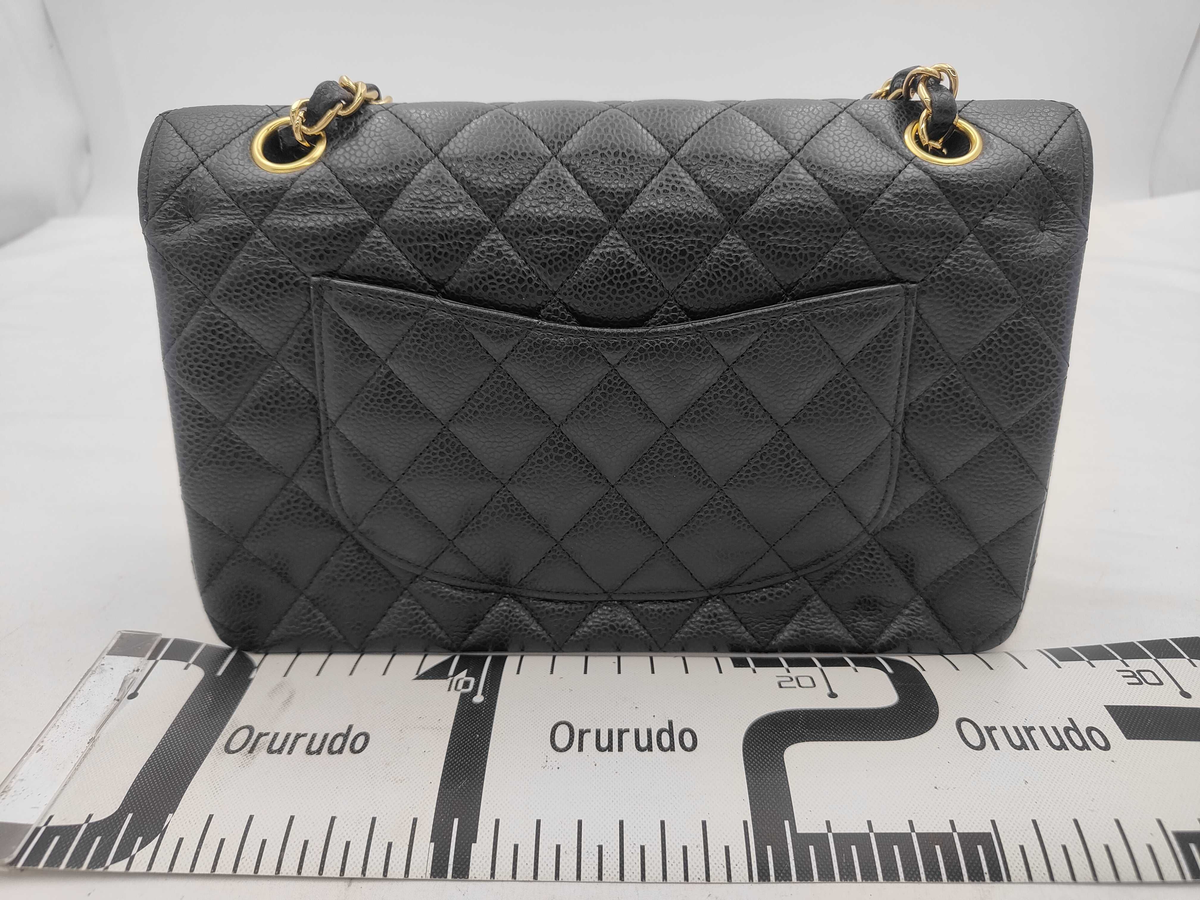 Matelassé Caviar Skin Double Flap Shoulder Bag — view 2
