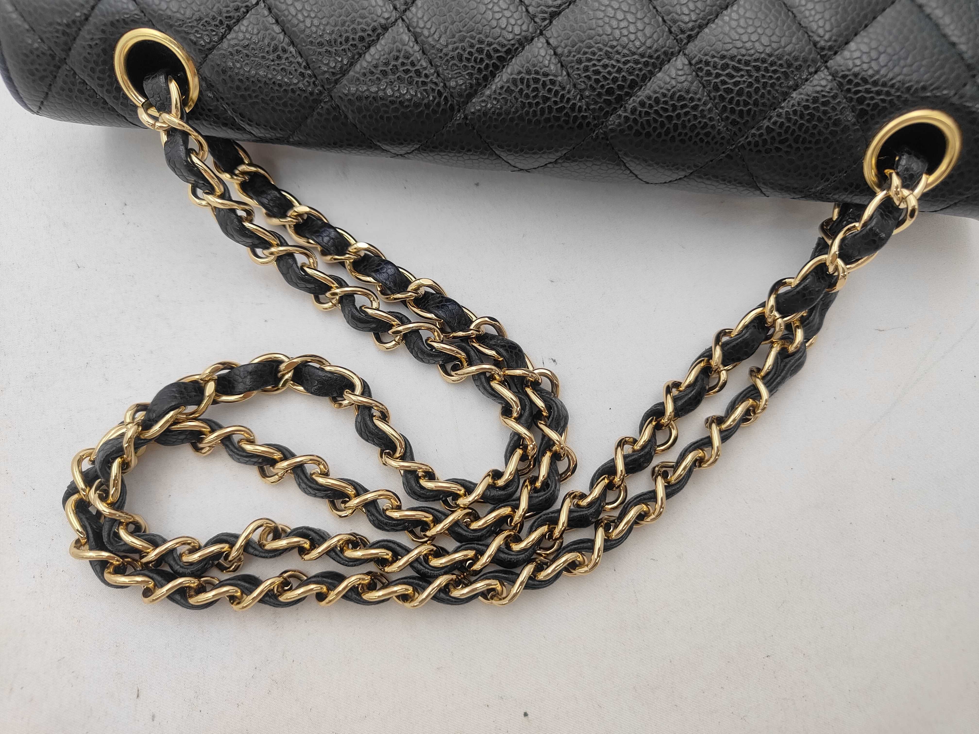 Matelassé Caviar Skin Double Flap Shoulder Bag — view 3