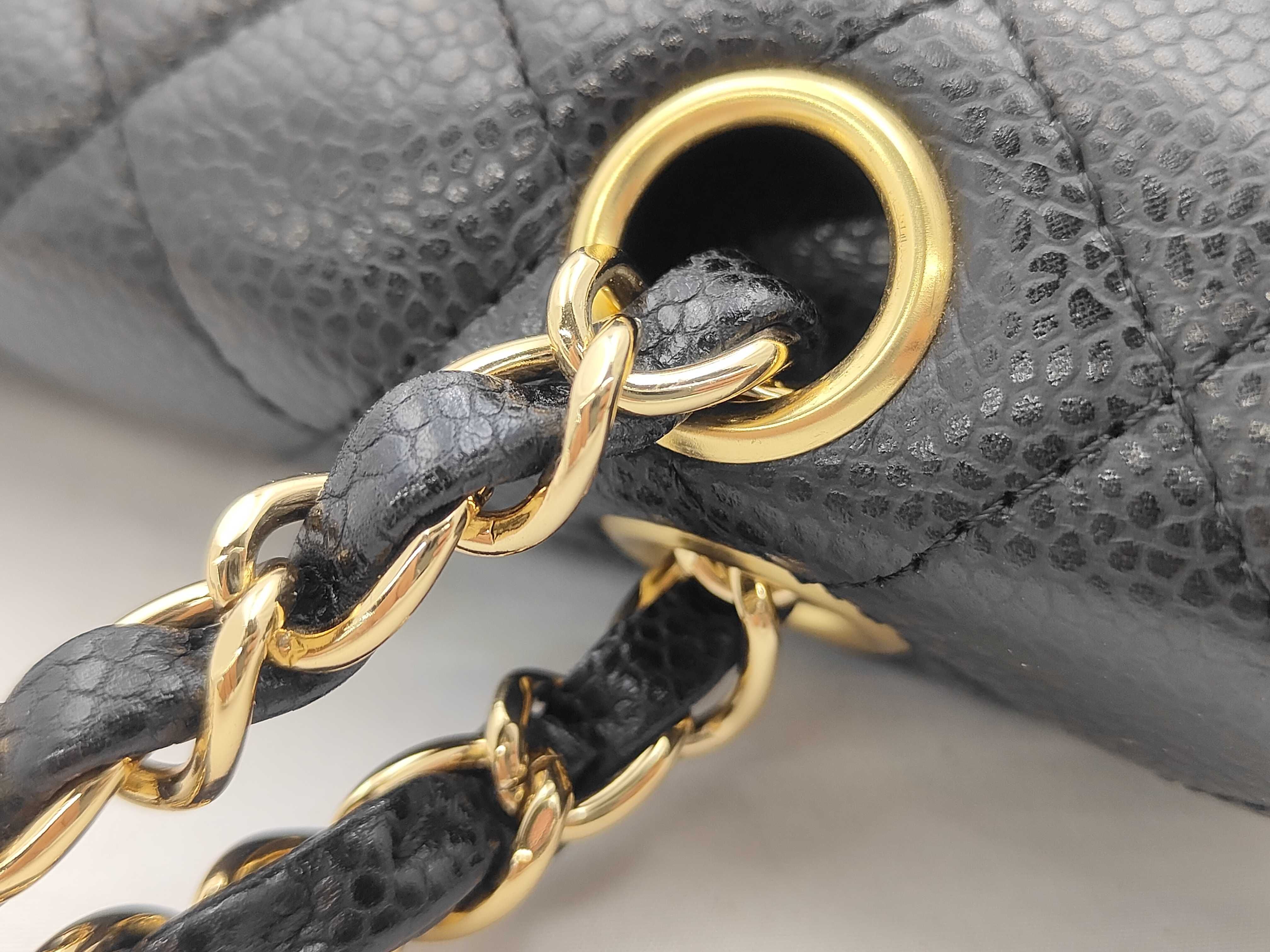 Matelassé Caviar Skin Double Flap Shoulder Bag — view 5