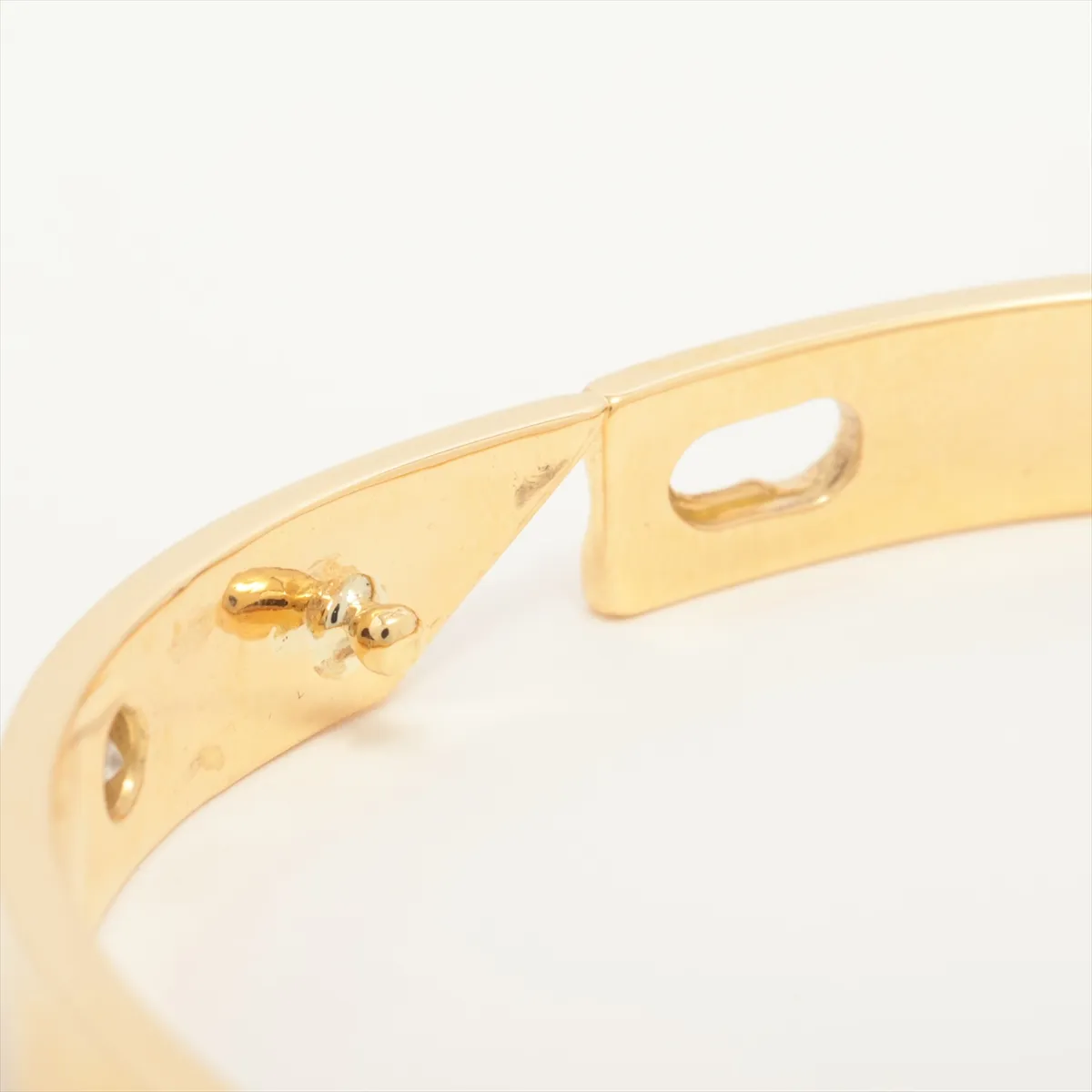 Anniversary Diamond Bracelet 750(YG) 34.9g M10376 Wobble, Faint engraving, Some inside metal is torn — view 5