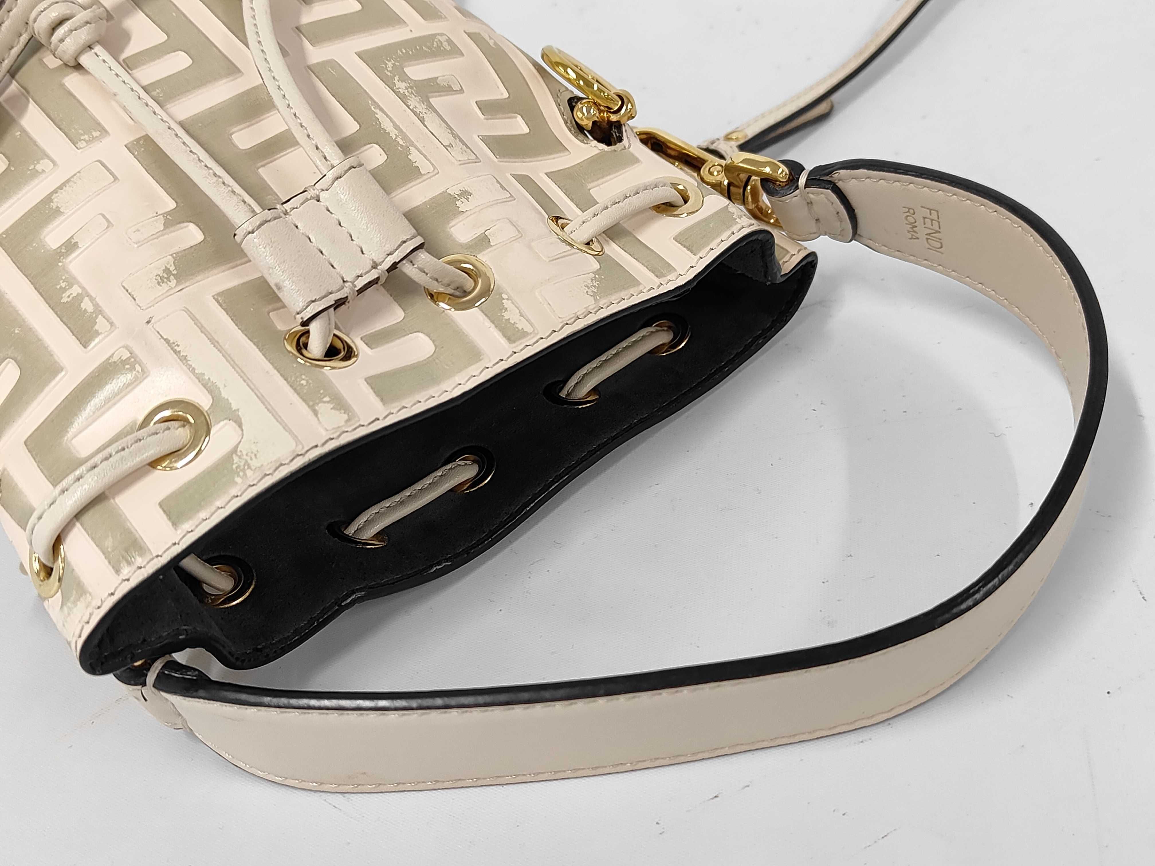 Mini Montresor 2-Way Bag with Long Strap, Drawstring, White Handbag — view 3