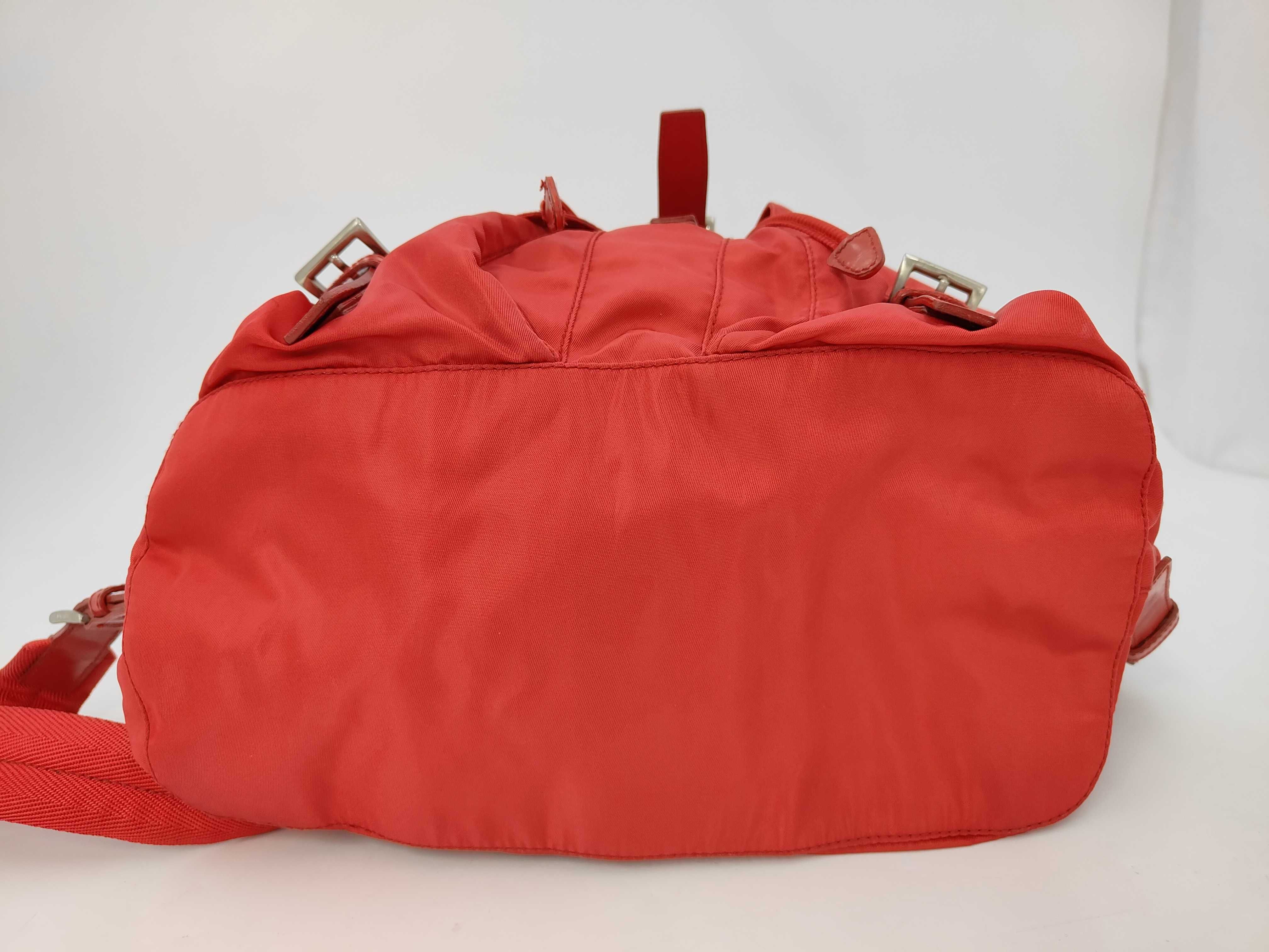 Nylon Backpack, Red — view 8