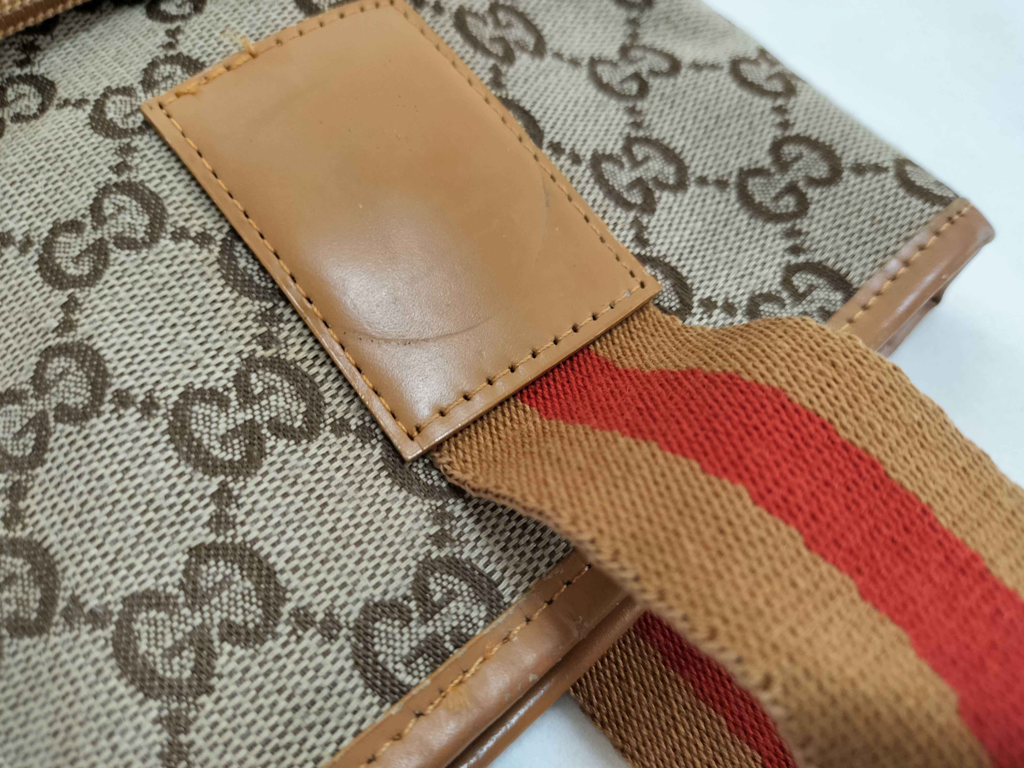GG Canvas Tote Bag, GG Canvas Leather, Vertical, Sherry Line, Handbag, A4, Business Tote Bag — view 5