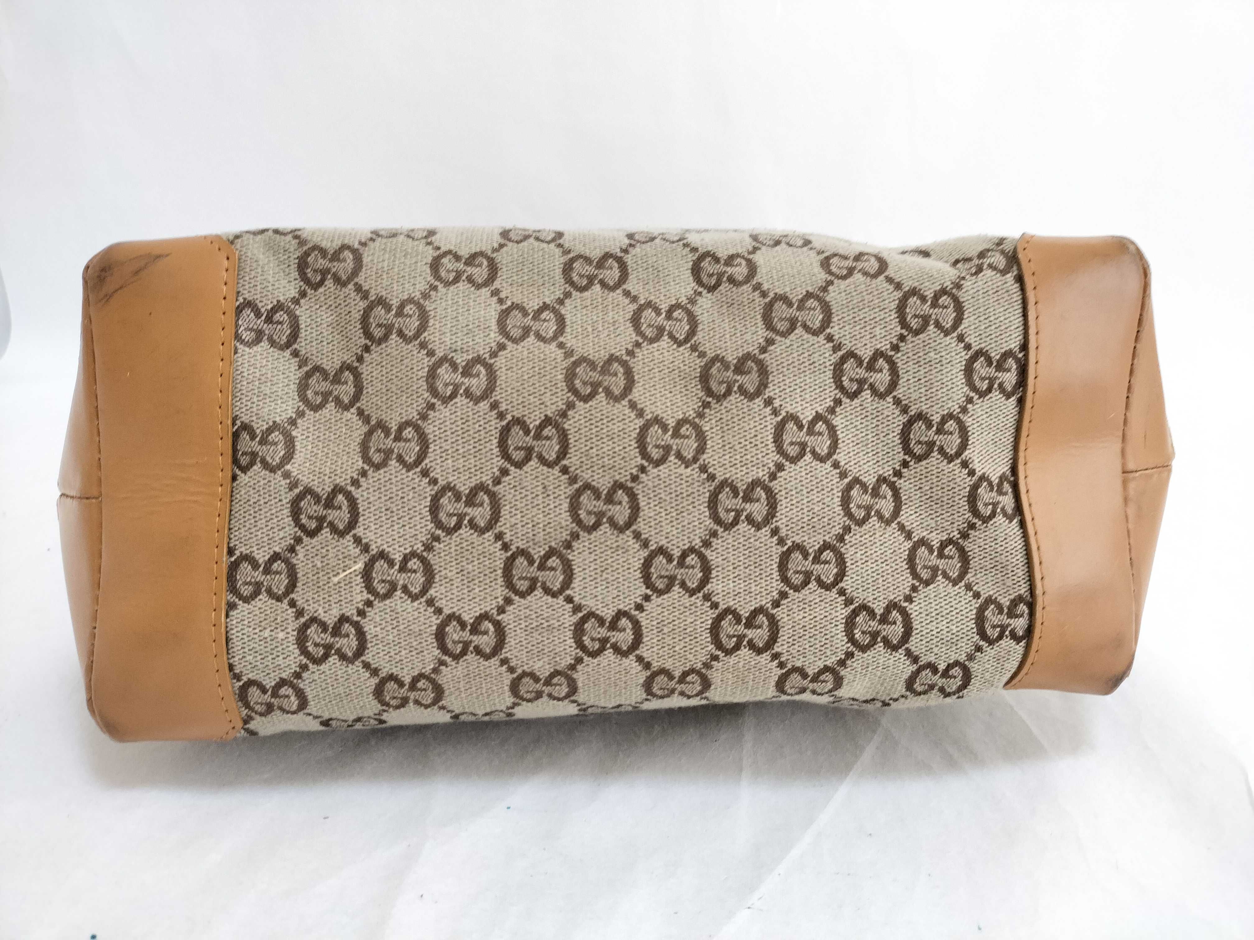 GG Canvas Tote Bag, GG Canvas Leather, Vertical, Sherry Line, Handbag, A4, Business Tote Bag — view 8