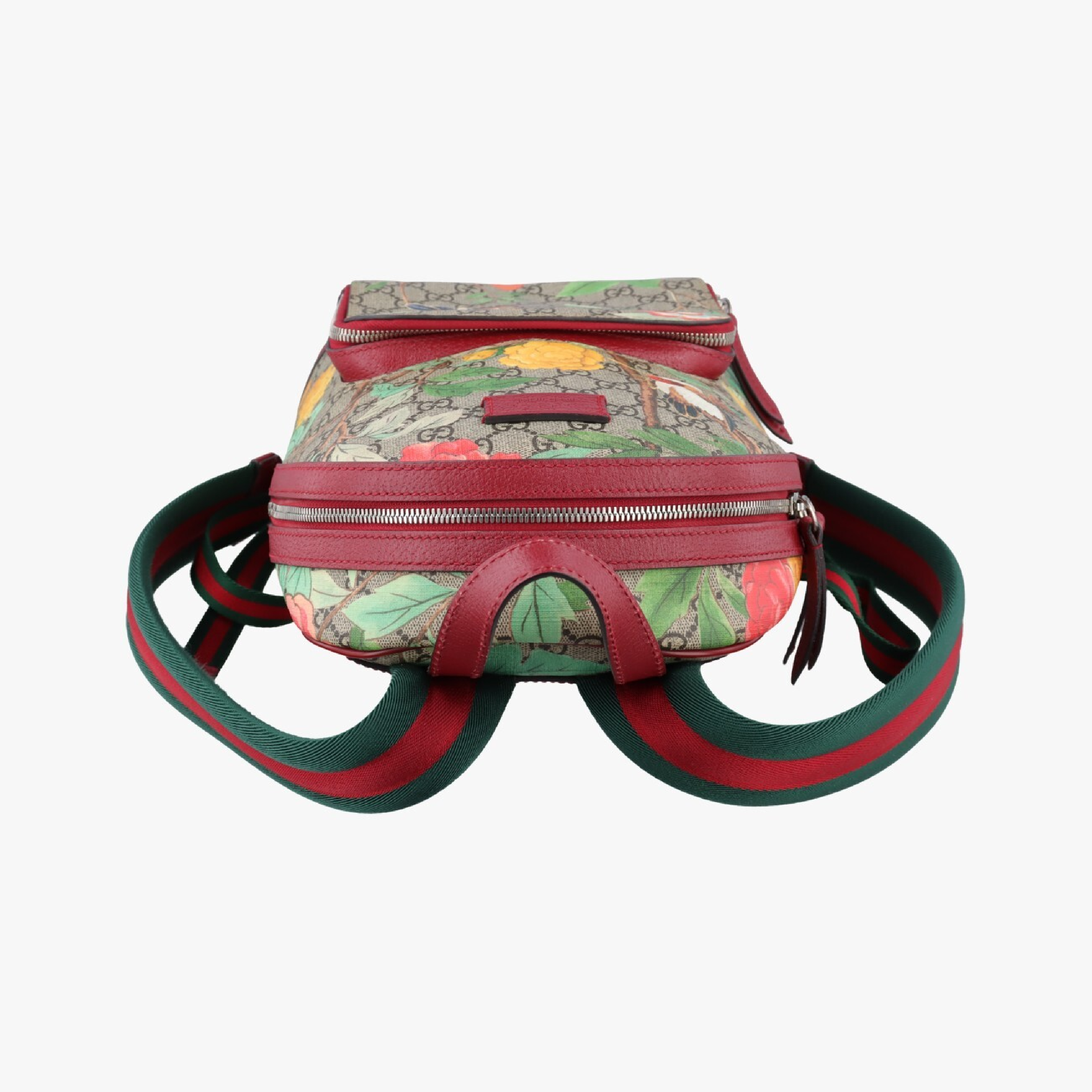 GG Supreme Tian Backpack, Beige x Red x Multicolor, PVC Coated Canvas x Leather, 427042 C019437977 — view 5
