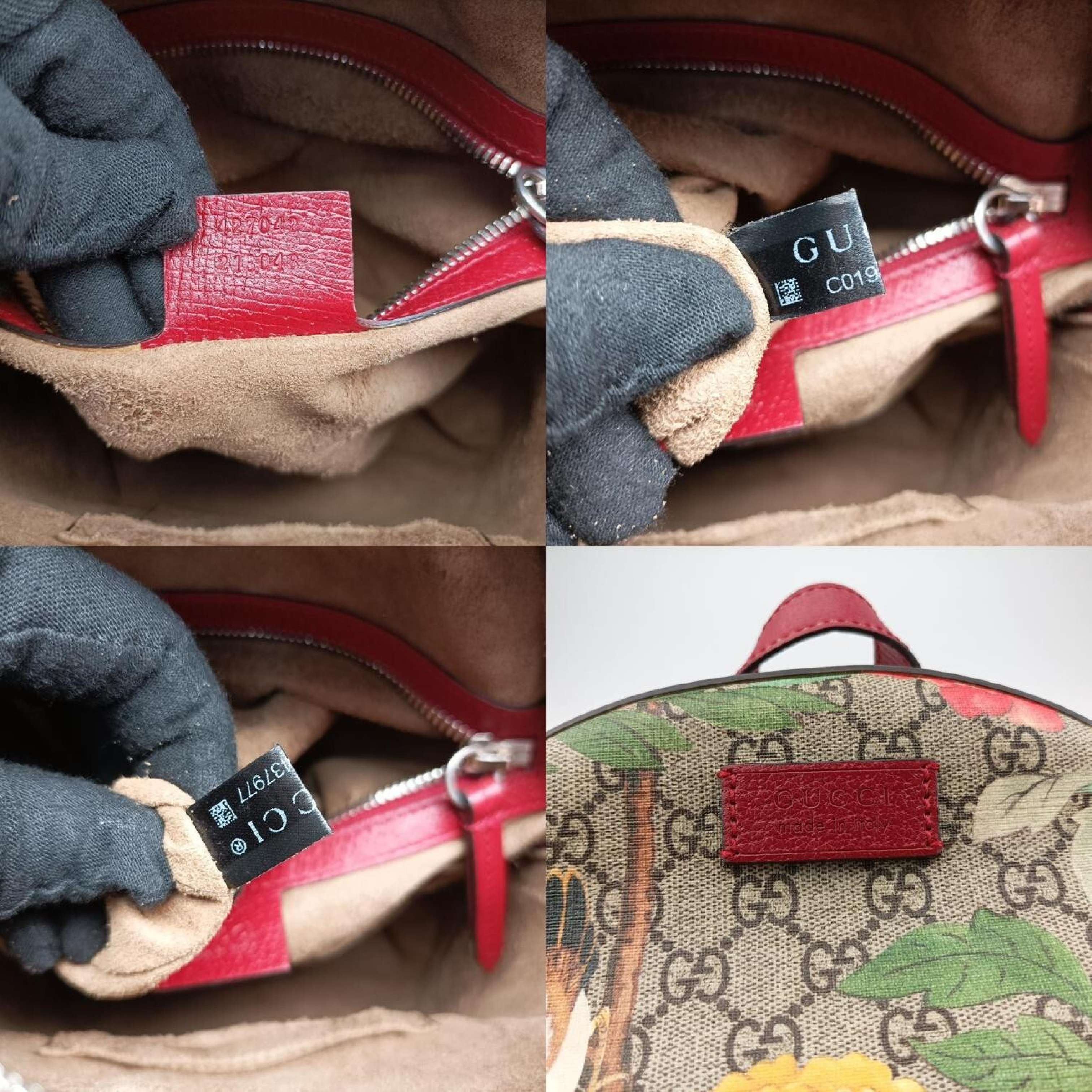 GG Supreme Tian Backpack, Beige x Red x Multicolor, PVC Coated Canvas x Leather, 427042 C019437977 — view 8