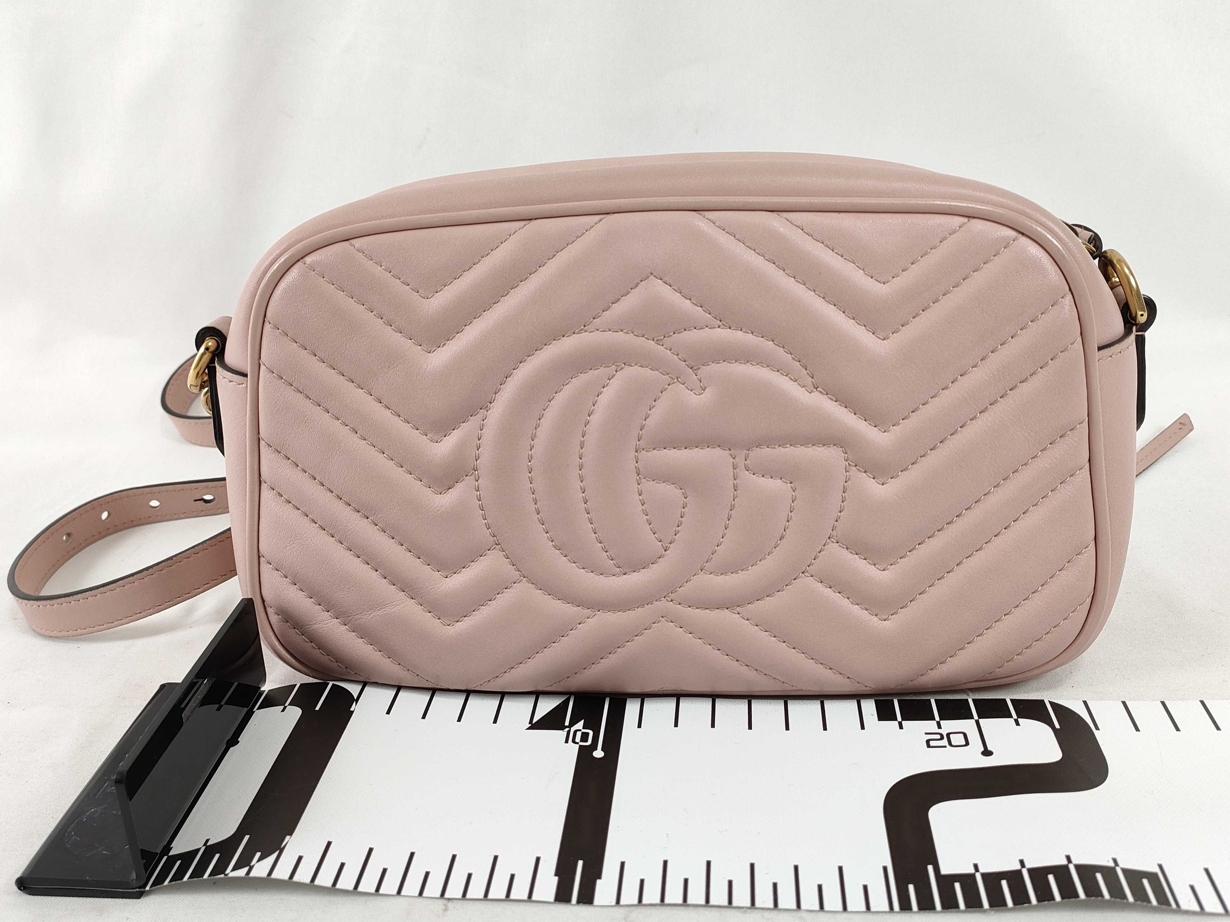 GG Marmont Leather Pink Shoulder Bag 447632 — view 2