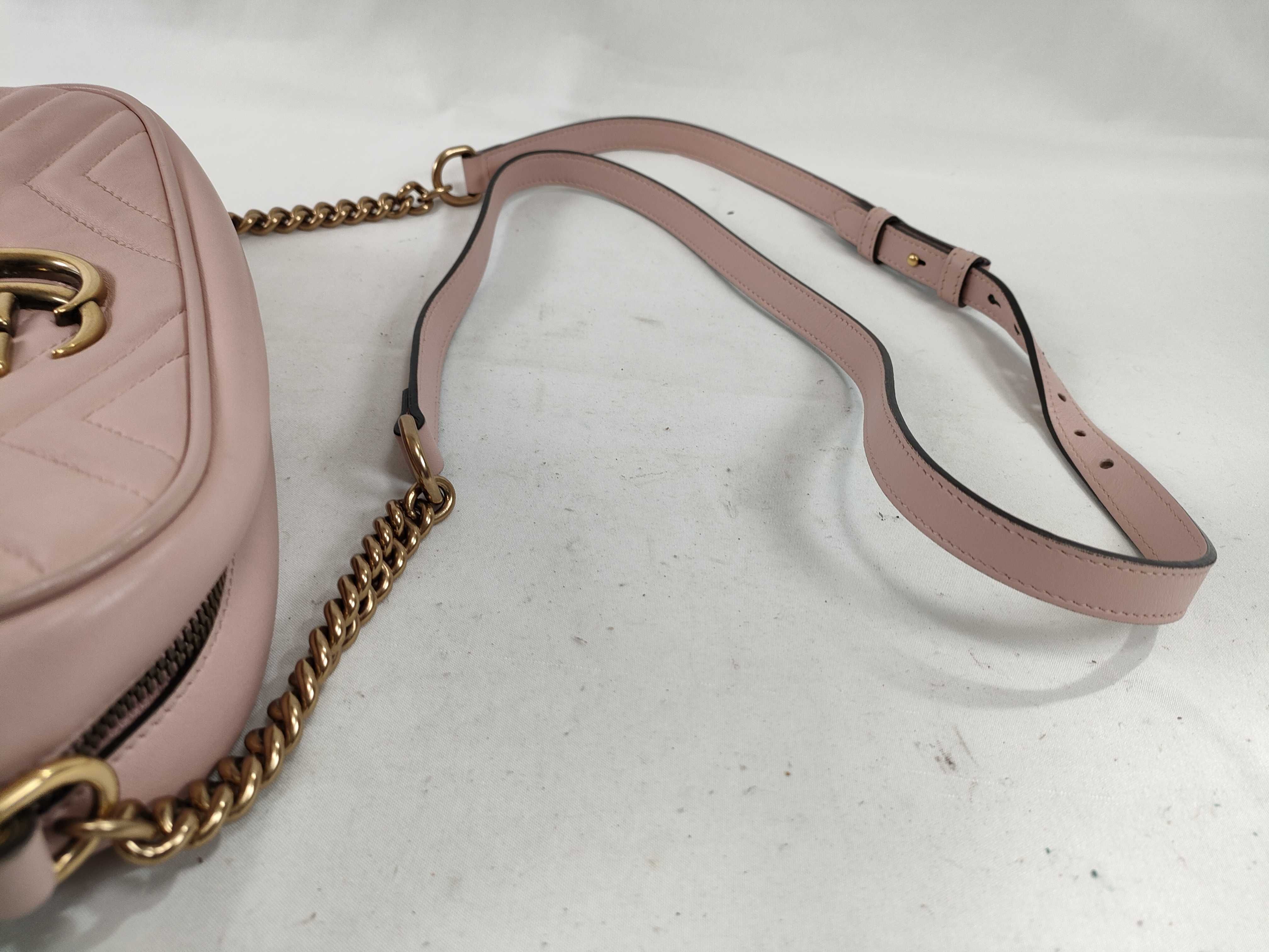 GG Marmont Leather Pink Shoulder Bag 447632 — view 3