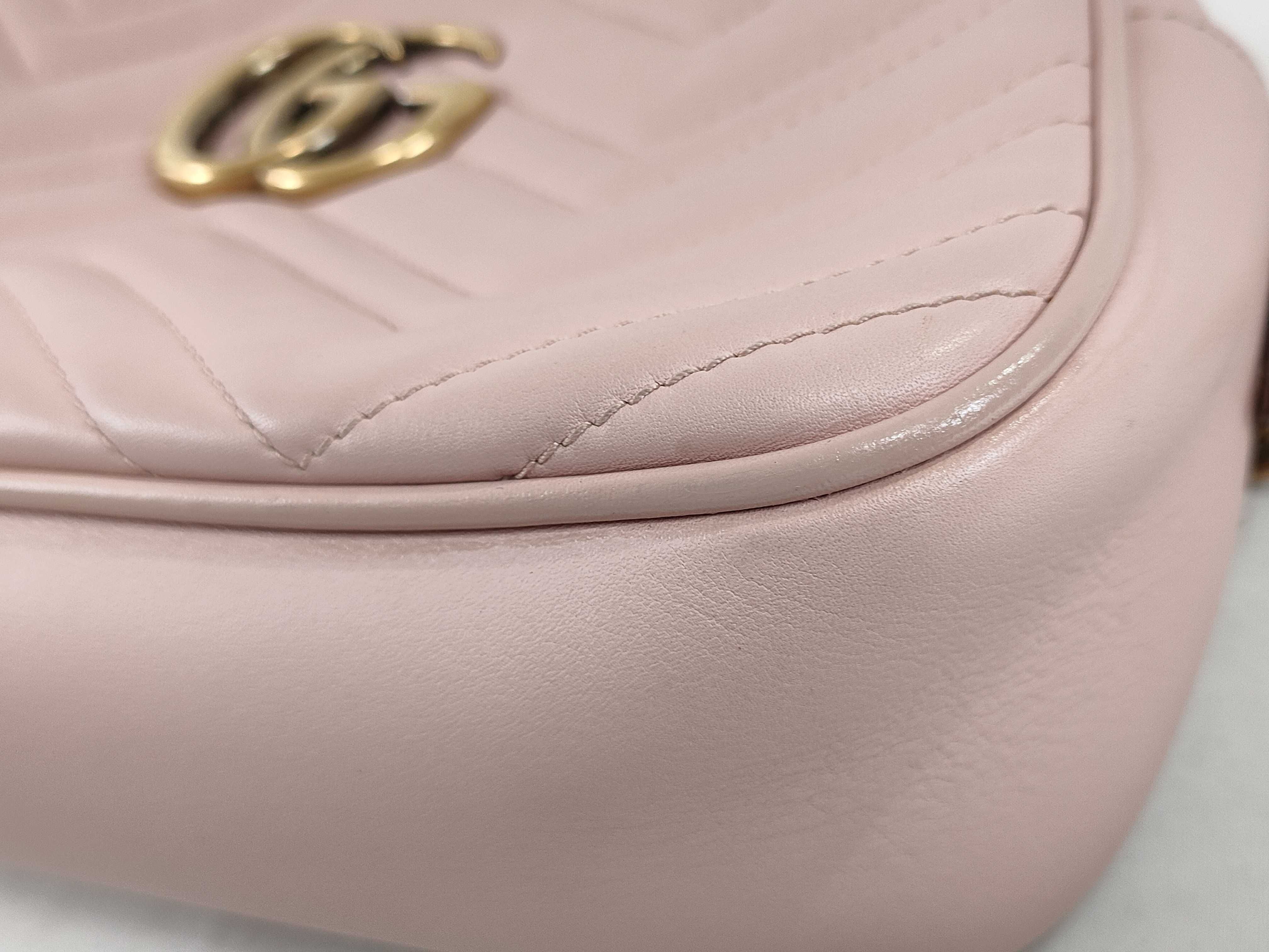 GG Marmont Leather Pink Shoulder Bag 447632 — view 7