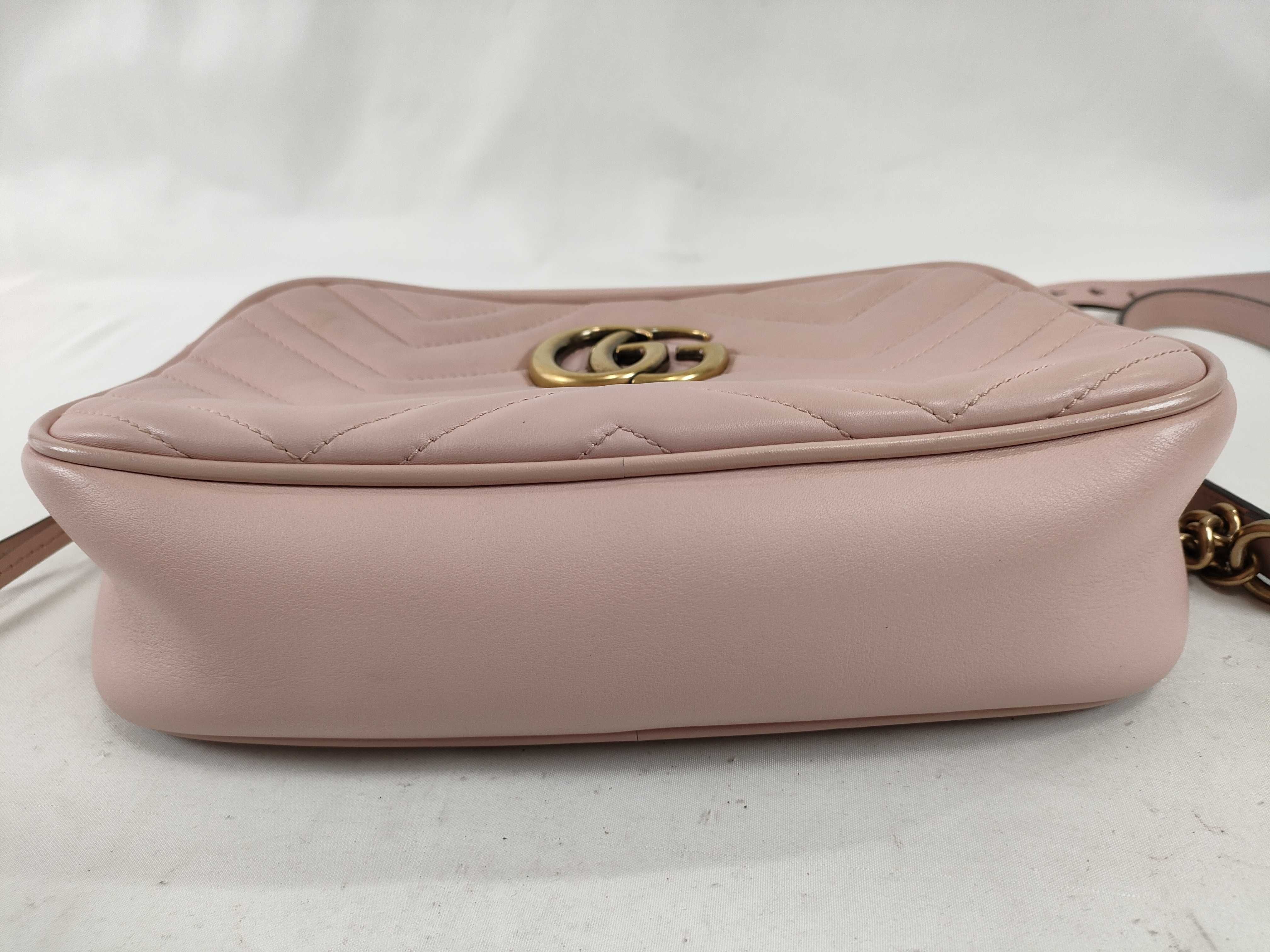 GG Marmont Leather Pink Shoulder Bag 447632 — view 8