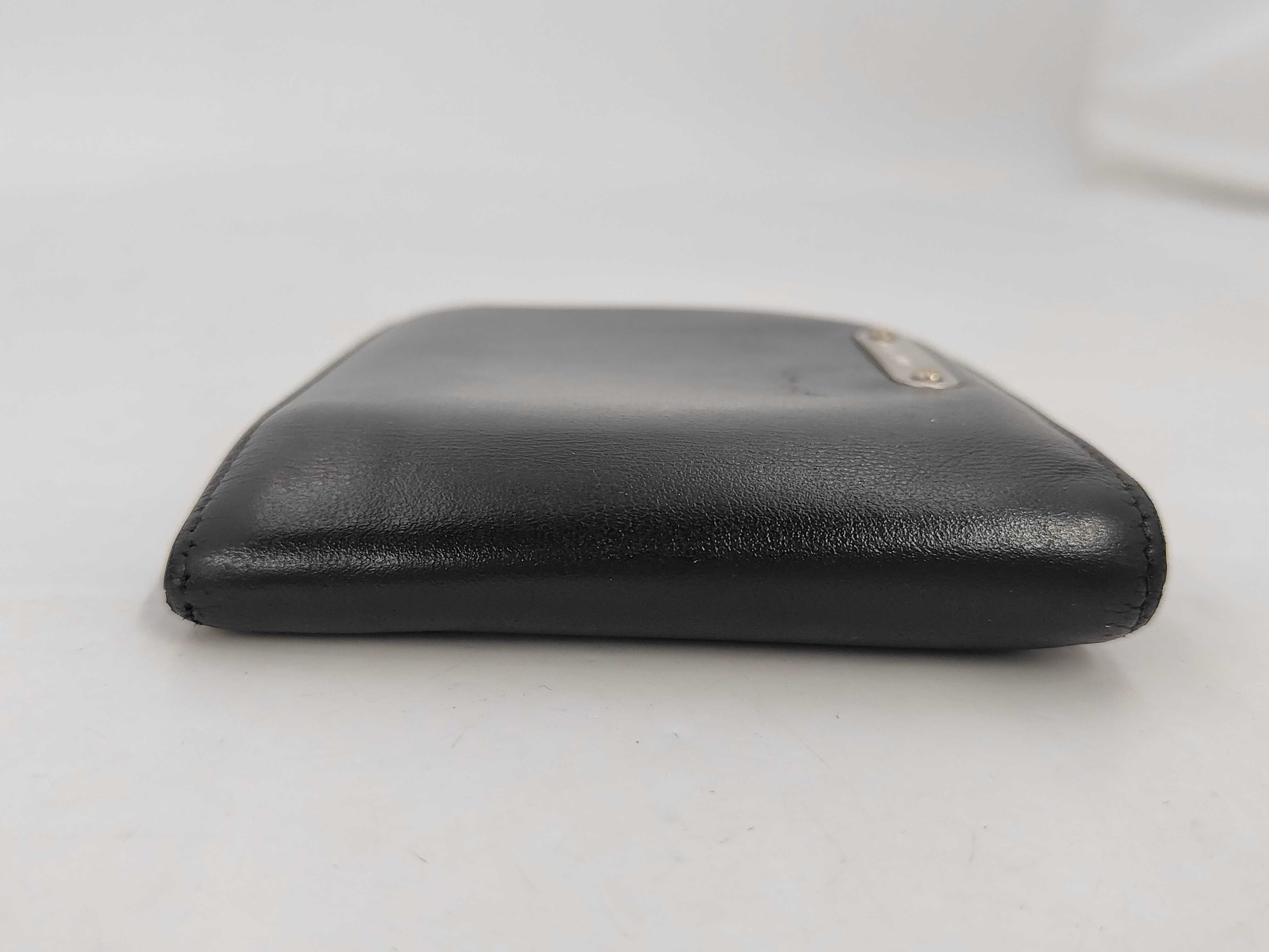 Tri-fold Wallet, Logo Plate, Leather, Black — view 3